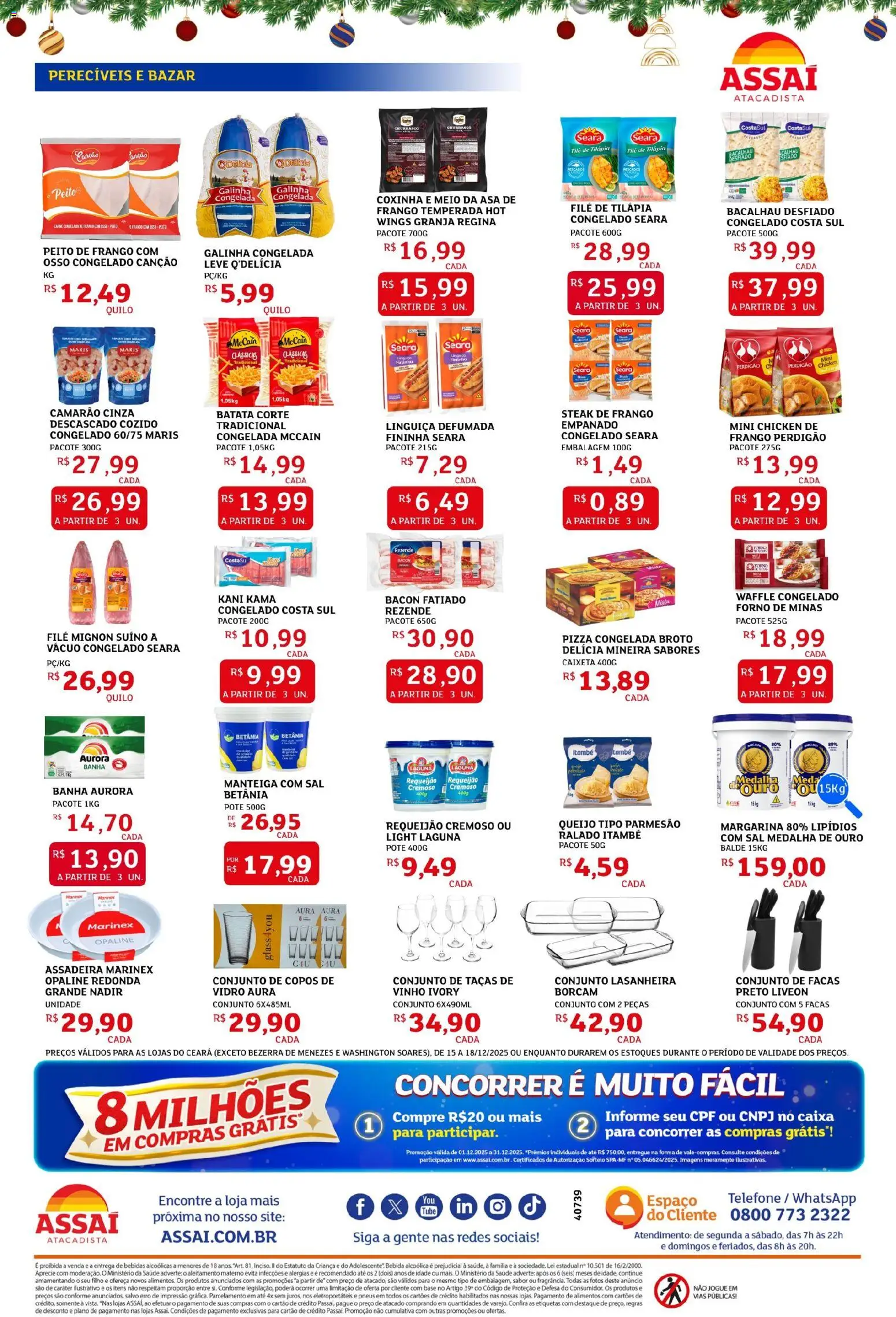 Assaí Atacadista Folheto - válido de 15.12.2025 | Página: 4 | Produtos: Linguiça, Base, Assadeira, Requeijão