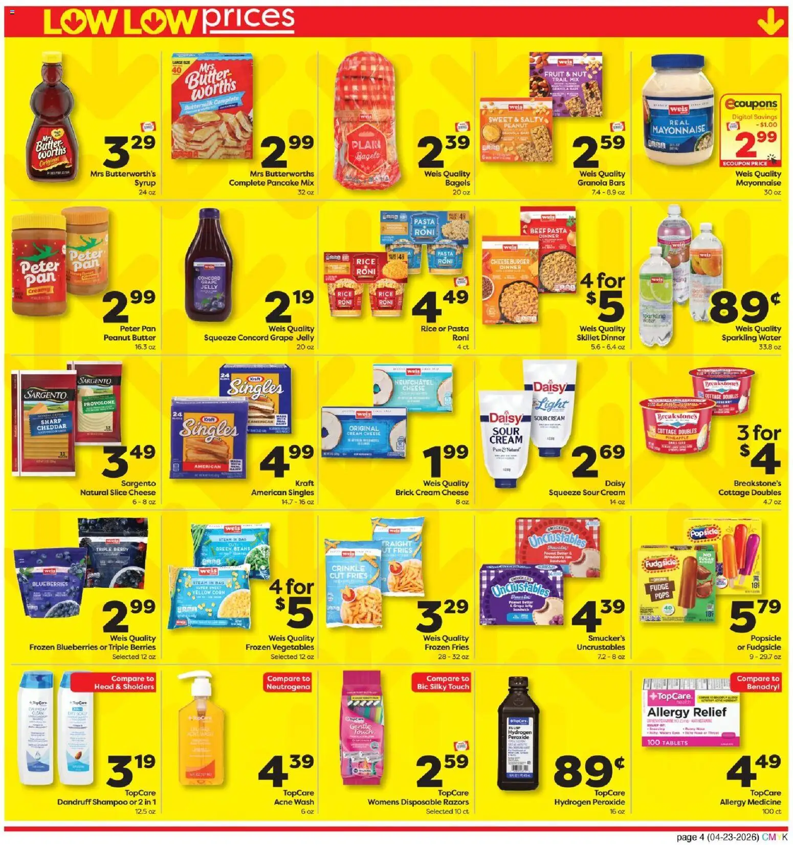 Weis Monthly Ad - valid from 23.04.2026 | Page: 4 | Products: Berries, Pan, Pineapple, Pasta