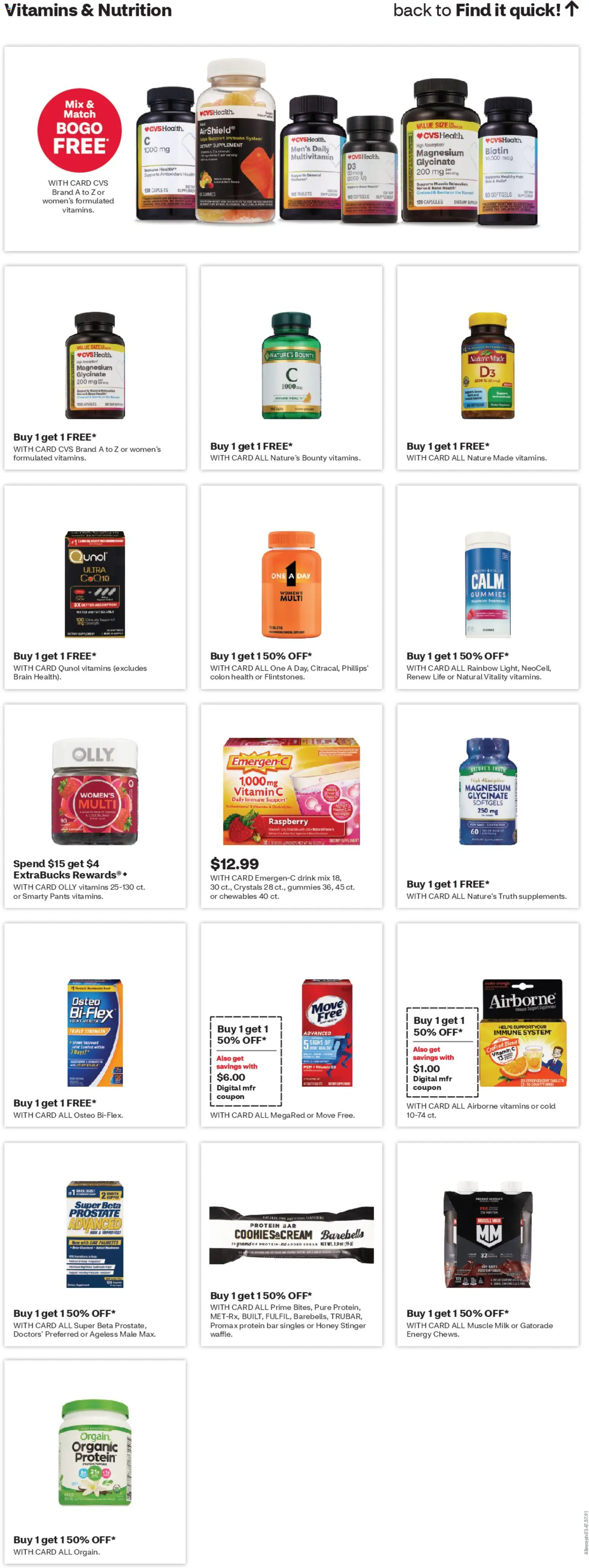 CVS Pharmacy Weekly Ad - NY - valid from 08.03.2026 | Page: 9 | Products: Multivitamin, CoQ10, Biotin, Water