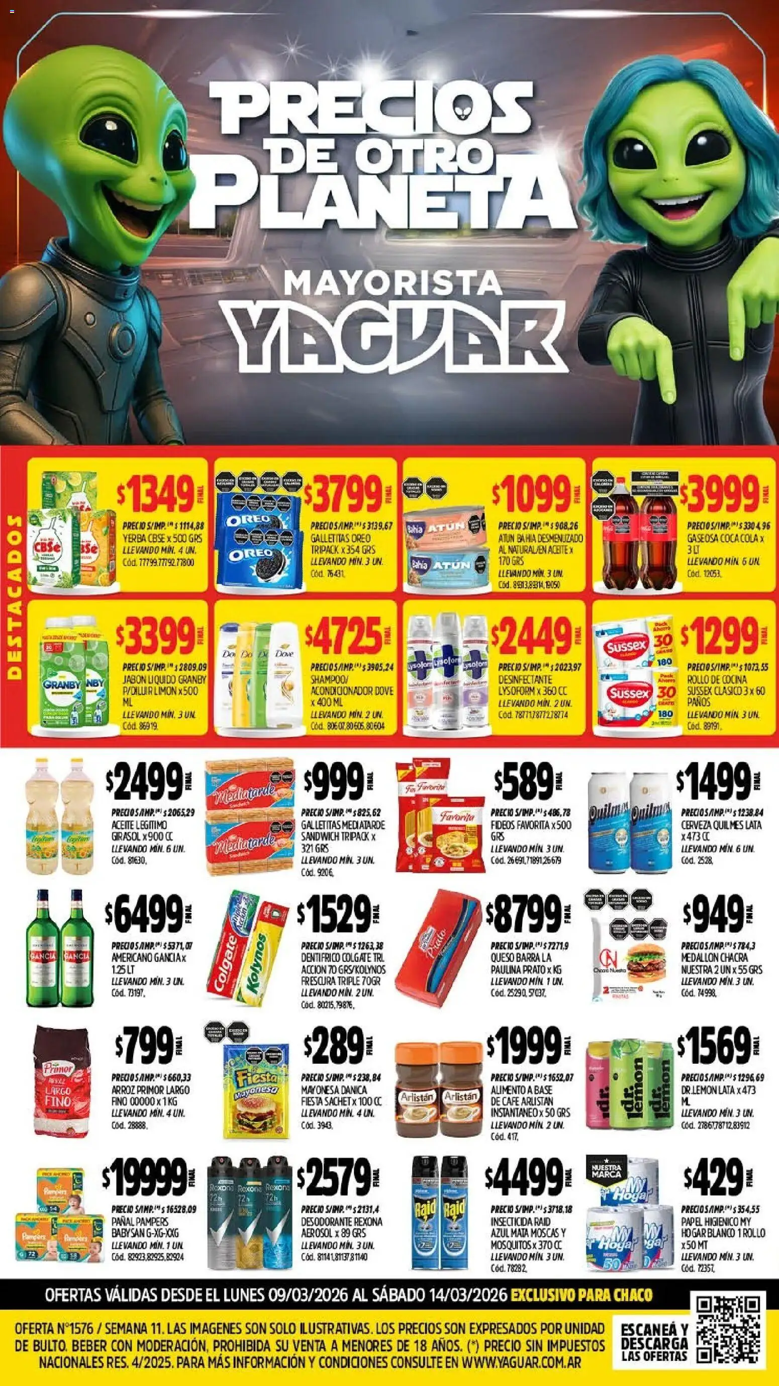 Yaguar - Oferta Semanal Chaco │ válido desde el 09.03.2026 | Página: 1 | Productos: Galletitas, Jabón, Desodorante, Cerveza