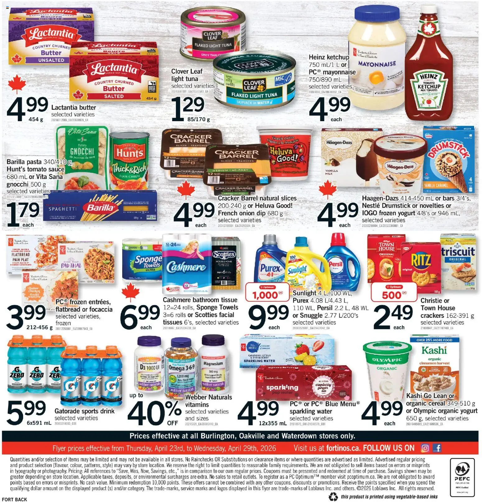 Fortinos flyer valid from 23.04.2026 | Page: 2 | Products: Pasta, Ketchup, PC, Sponge