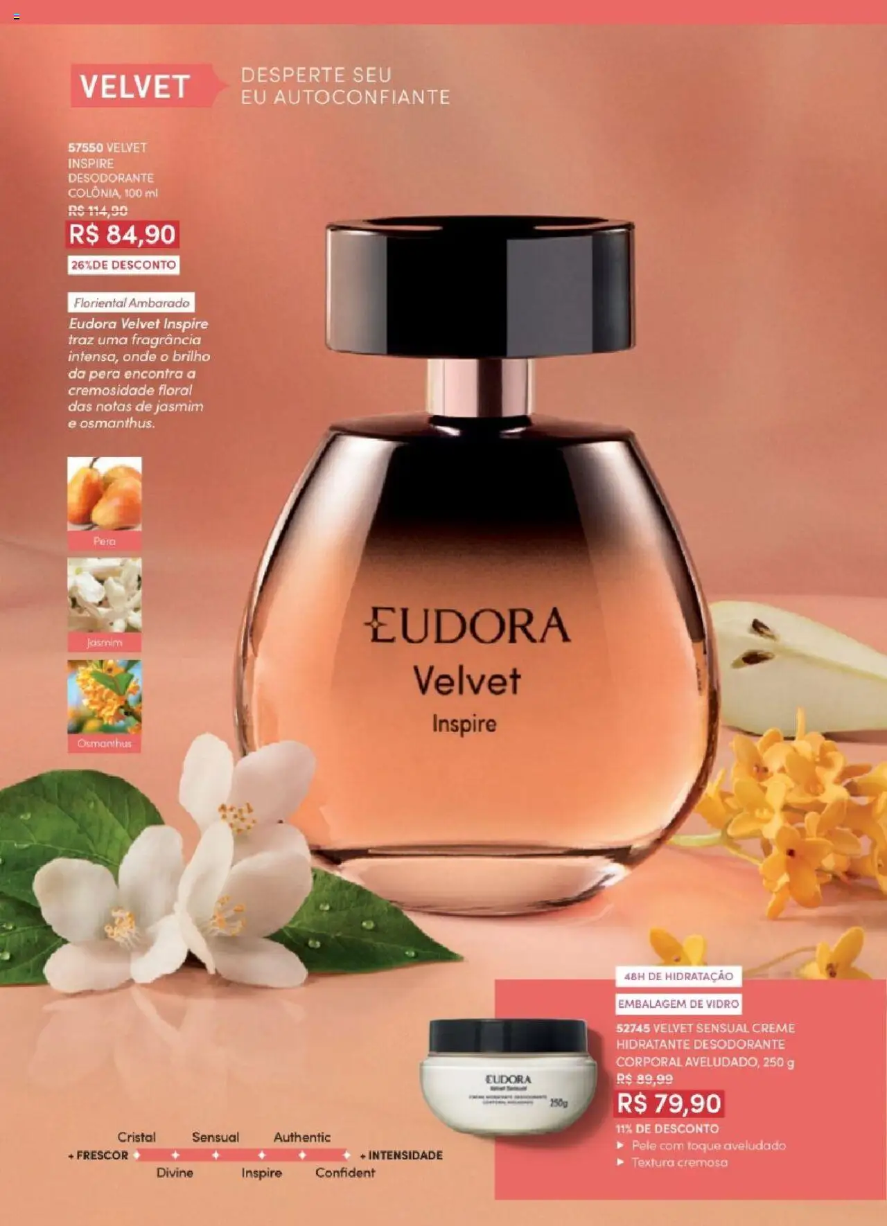 Eudora Folheto - válido de 06.06.2025 | Página: 84 | Produtos: Pera, Fragrância, Desodorante, Creme