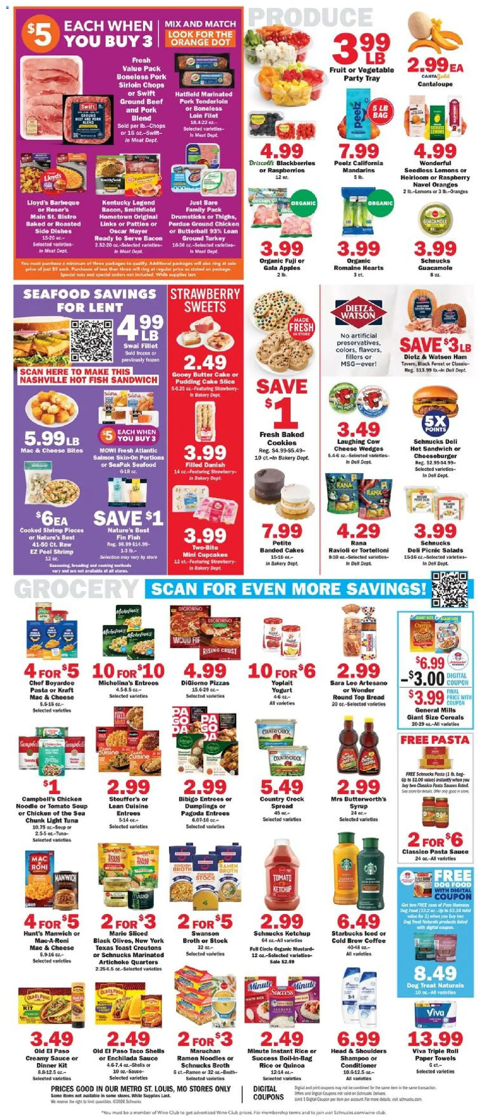 Schnucks Weekly Print Ad - MO - valid from 18.03.2026 | Page: 4 | Products: Bed, Conditioner, Bread, Noodles