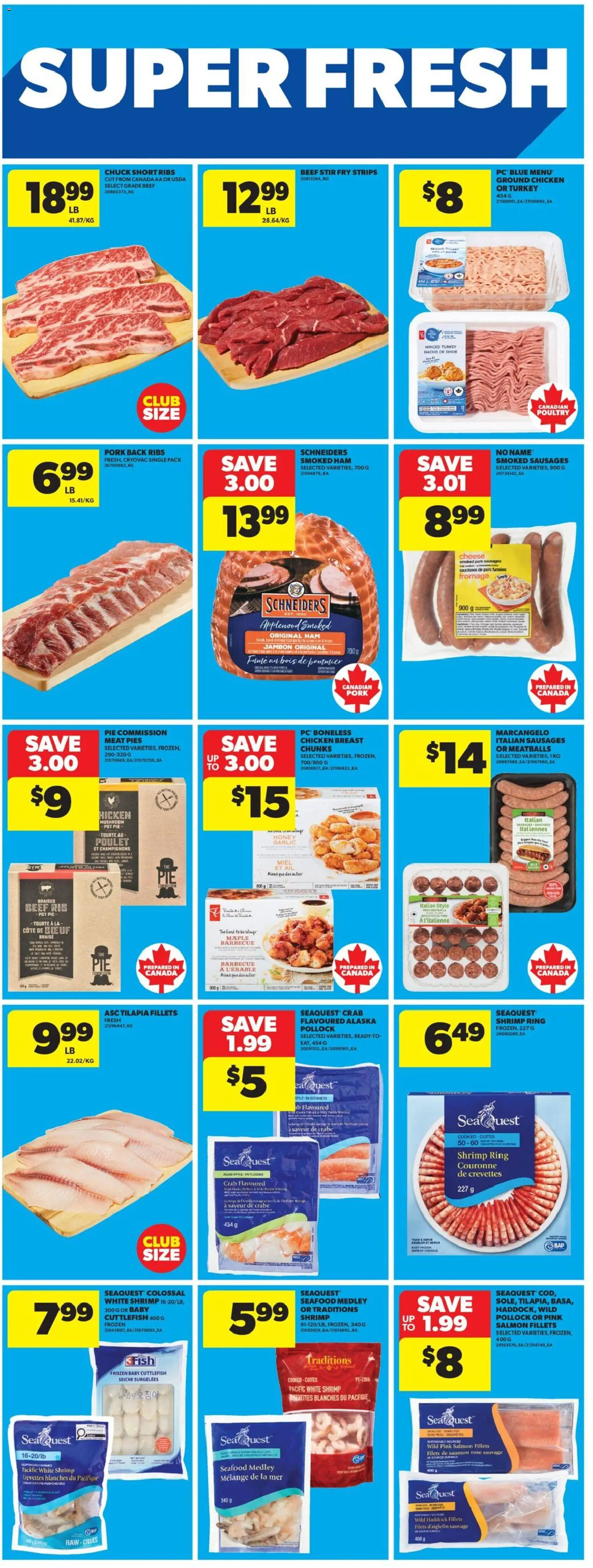 Real Canadian Superstore flyer valid from 19.02.2026 | Page: 18 | Products: Fish, Turkey, Chicken, Pork