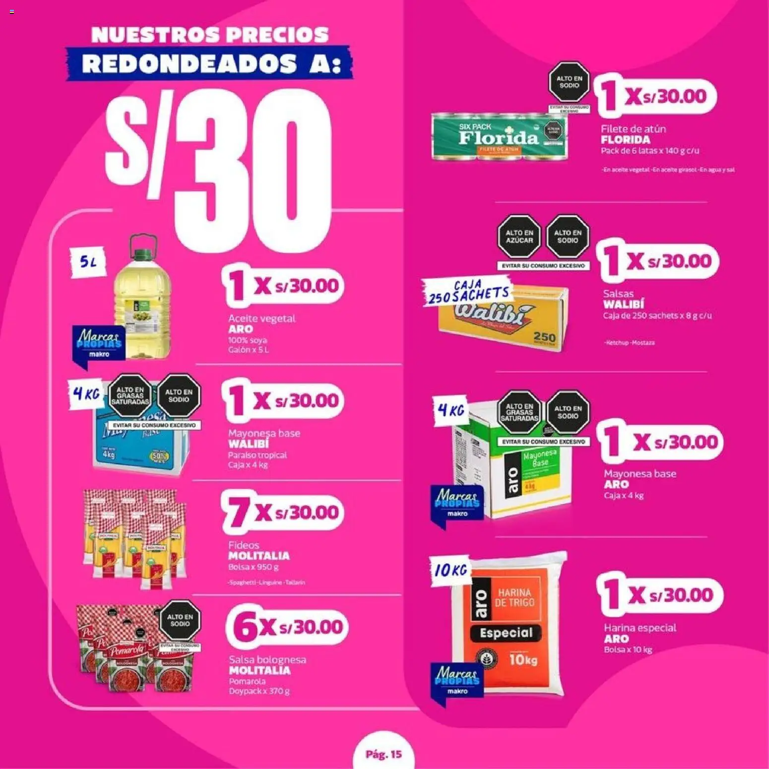 Catálogo Makro válido desde 23.04.2026 | Página: 15 | Productos: Caja, Aceite, Fideos, Bolsa