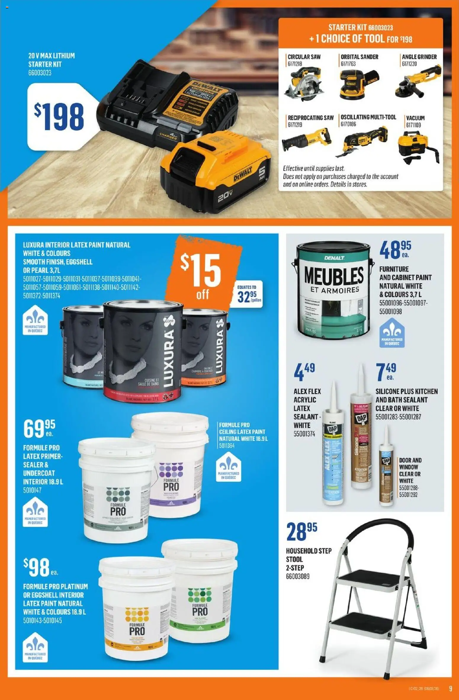 Canac flyer valid from 08.01.2026 | Page: 9 | Products: Grinder, Cabinet, Bath