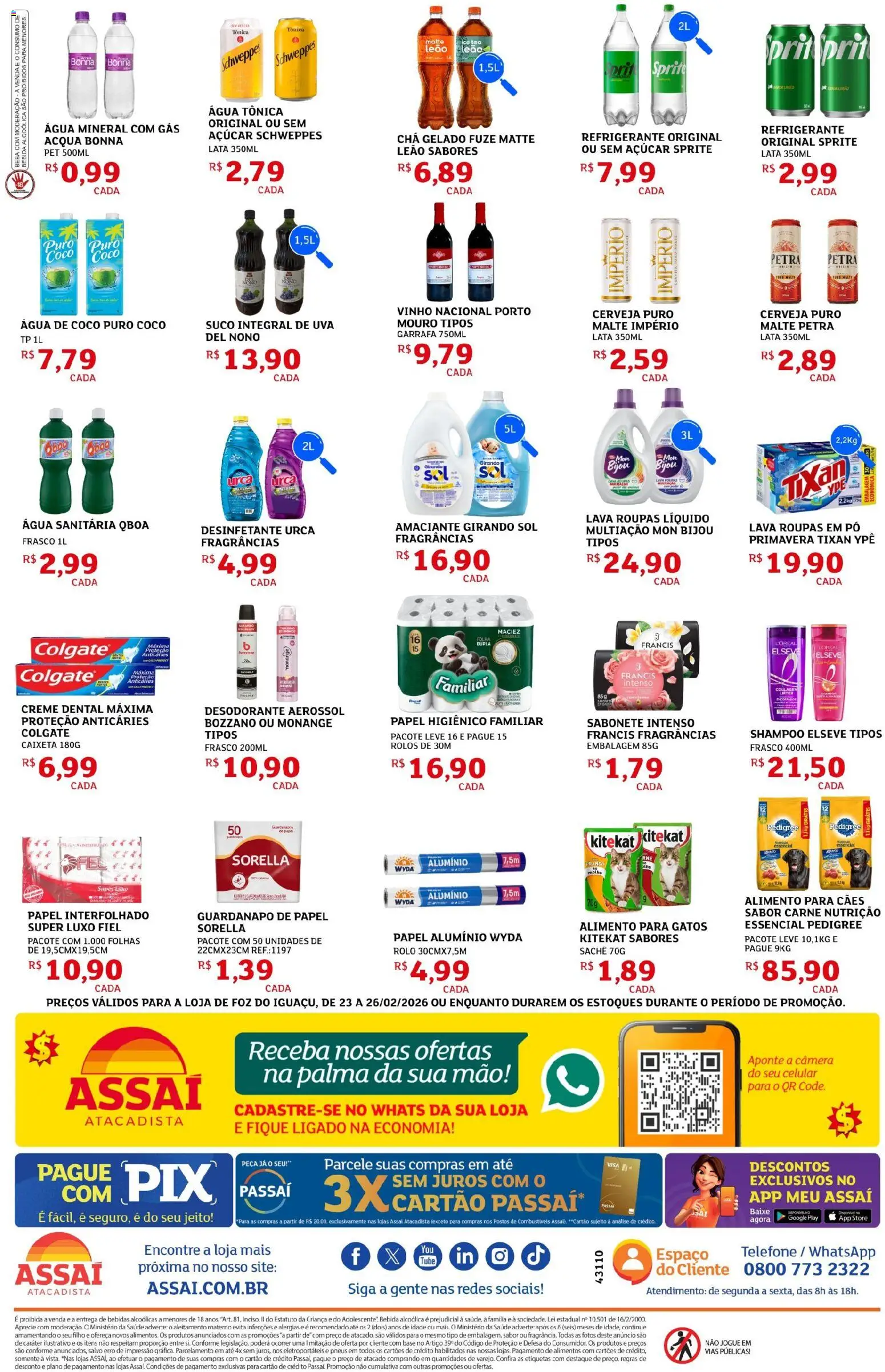 Assaí Atacadista Folheto - válido de 23.02.2026 | Página: 2 | Produtos: Chá, Roupas, Sabonete, Guardanapo