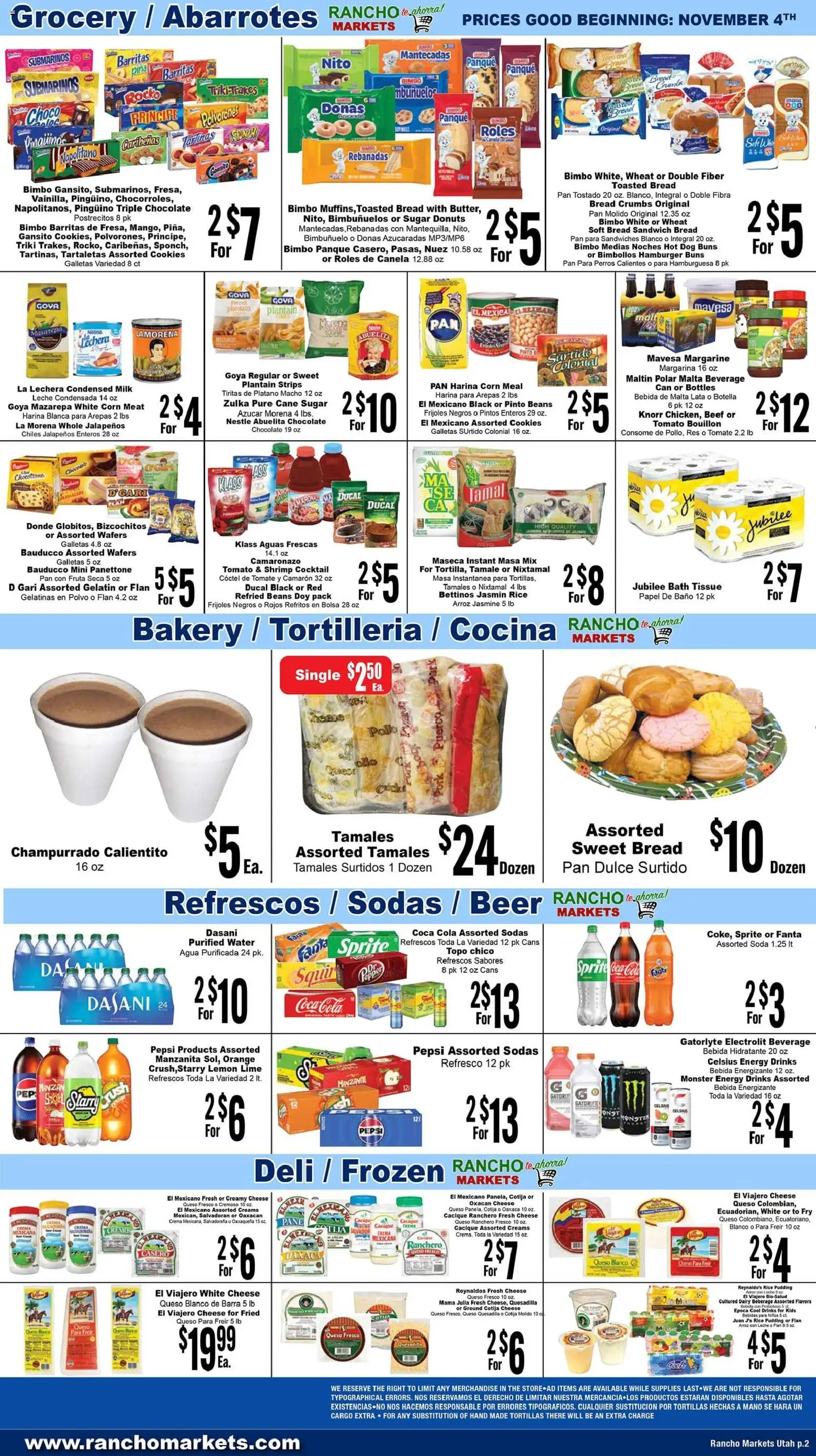 Rancho Markets Weekly Ad - valid from 04.11.2025 | Page: 2 | Products: Bakery, Cheese, Chocolate, Lime