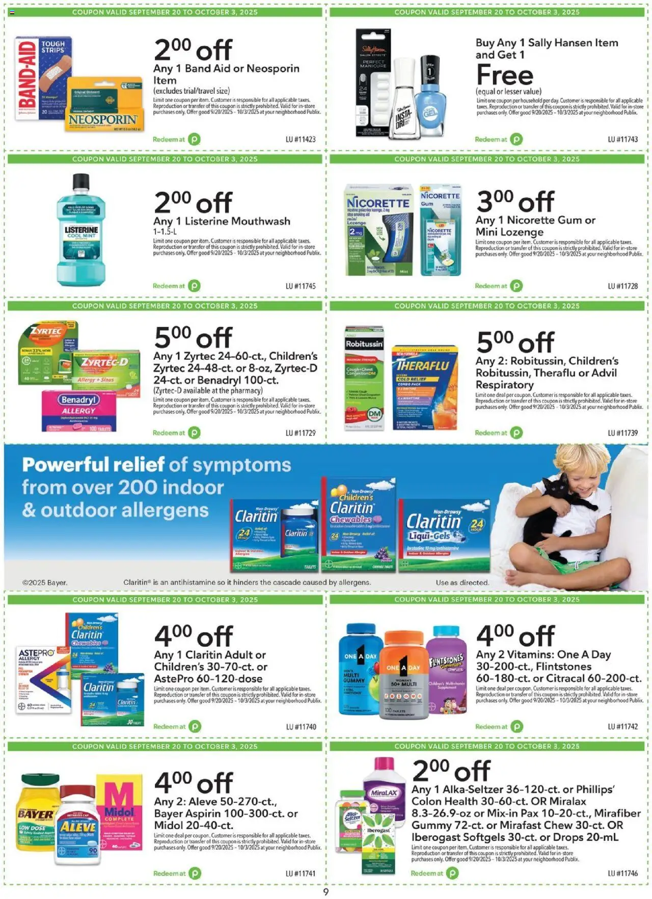 Publix Extra Savings - valid from 20.09.2025 | Page: 9 | Products: Multivitamin, Mouthwash