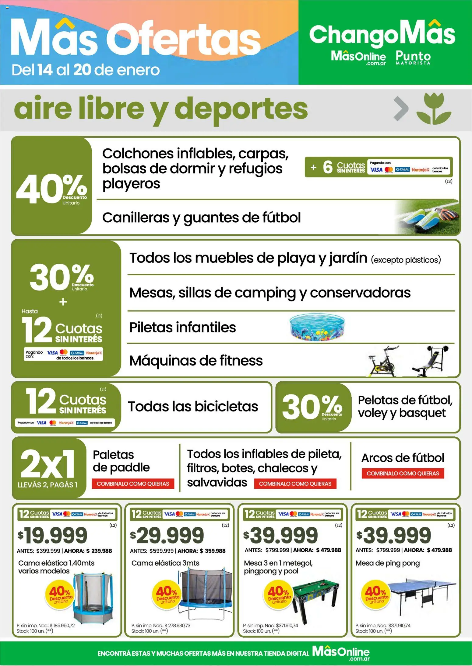 Changomas ofertas │ válido desde el 14.01.2026 | Página: 7 | Productos: Cama elástica, Cama, Mesa, Guantes