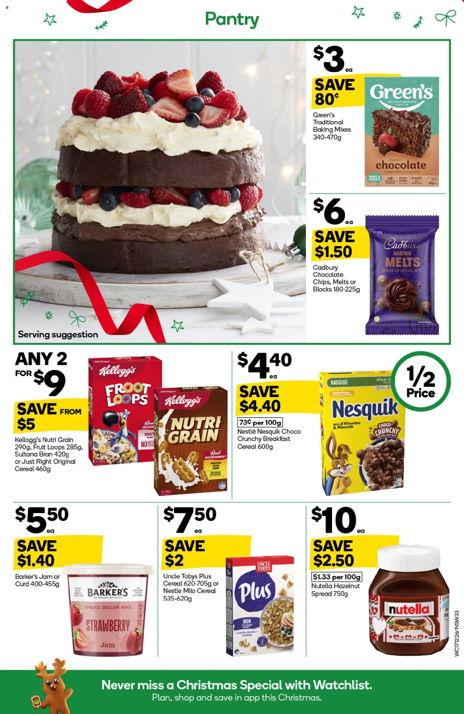 Woolworths catalogue - valid from 17.12.2025 | Page: 33 | Products: Chocolate, Nutella, Cereal, Iron