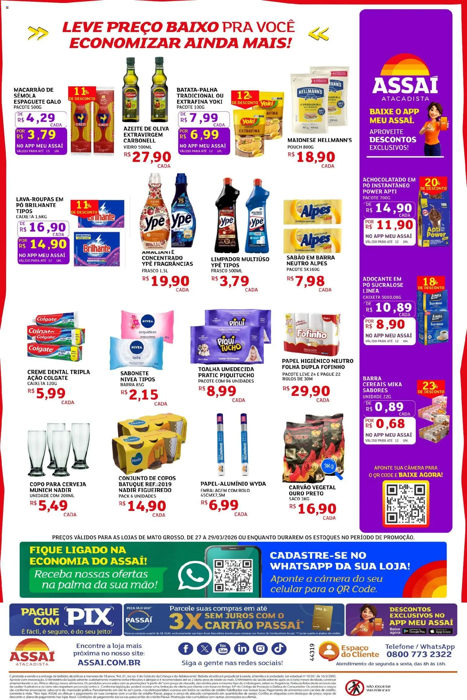 Assaí Atacadista Folheto - válido de 27.03.2026 | Página: 2 | Produtos: Limpador multiuso, Cerveja, Base, Macarrão