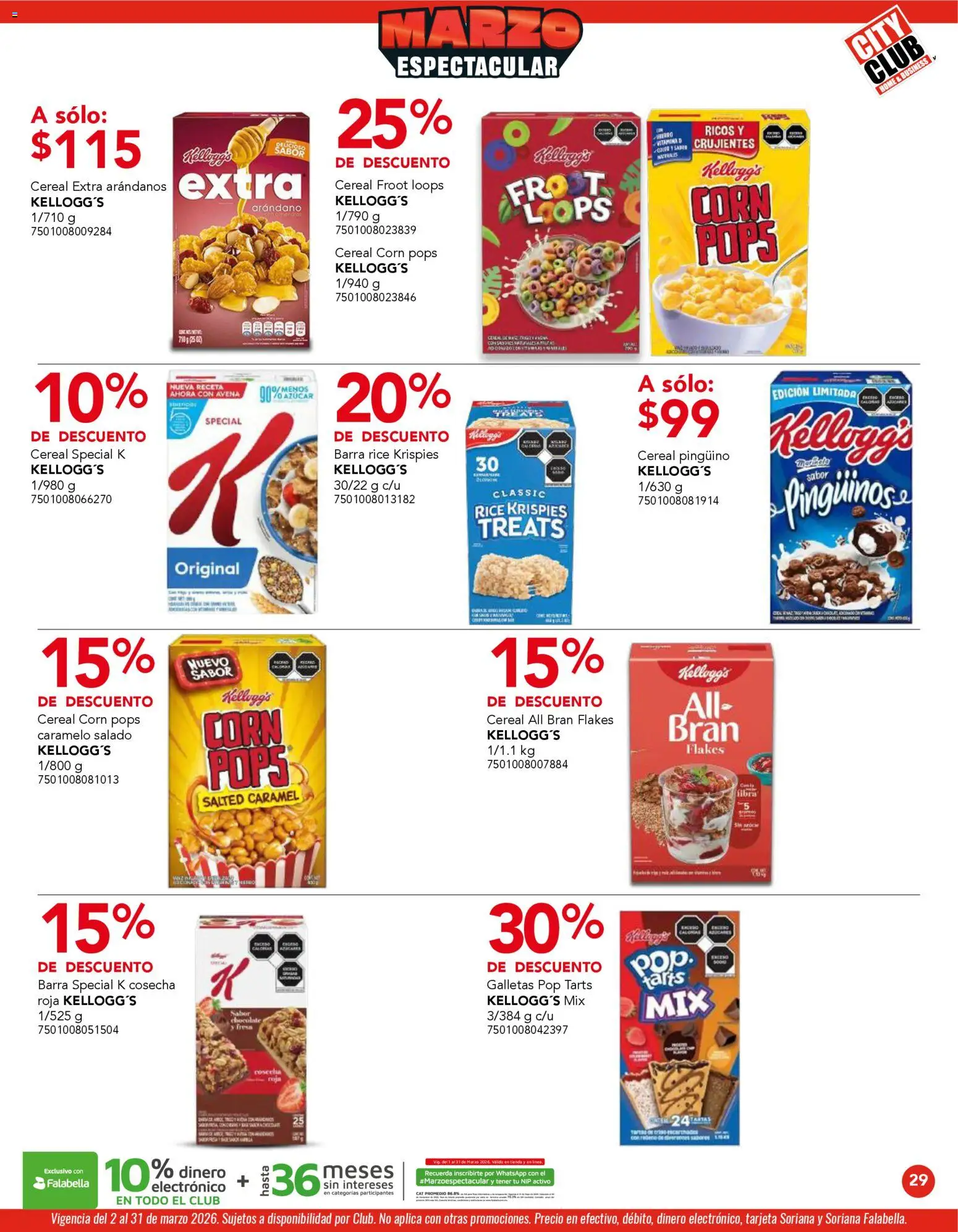 Nuevas ofertas de City Club válidas en toda la República Mexicana desde el 02.03.2026. ¡Encuentra las mejores ofertas en City Club catálogo! | Página: 29 | Productos: Chocolate, Arándanos, Galletas, Barra