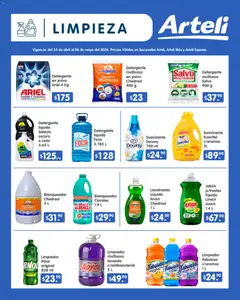 Vista previa de Arteli folleto Quincenal, nuevo folleto de la tienda, válido en México a partir del 24.04.2026 | Página: 14 | Productos: Detergente, Limpiador, Cloro, Polvo