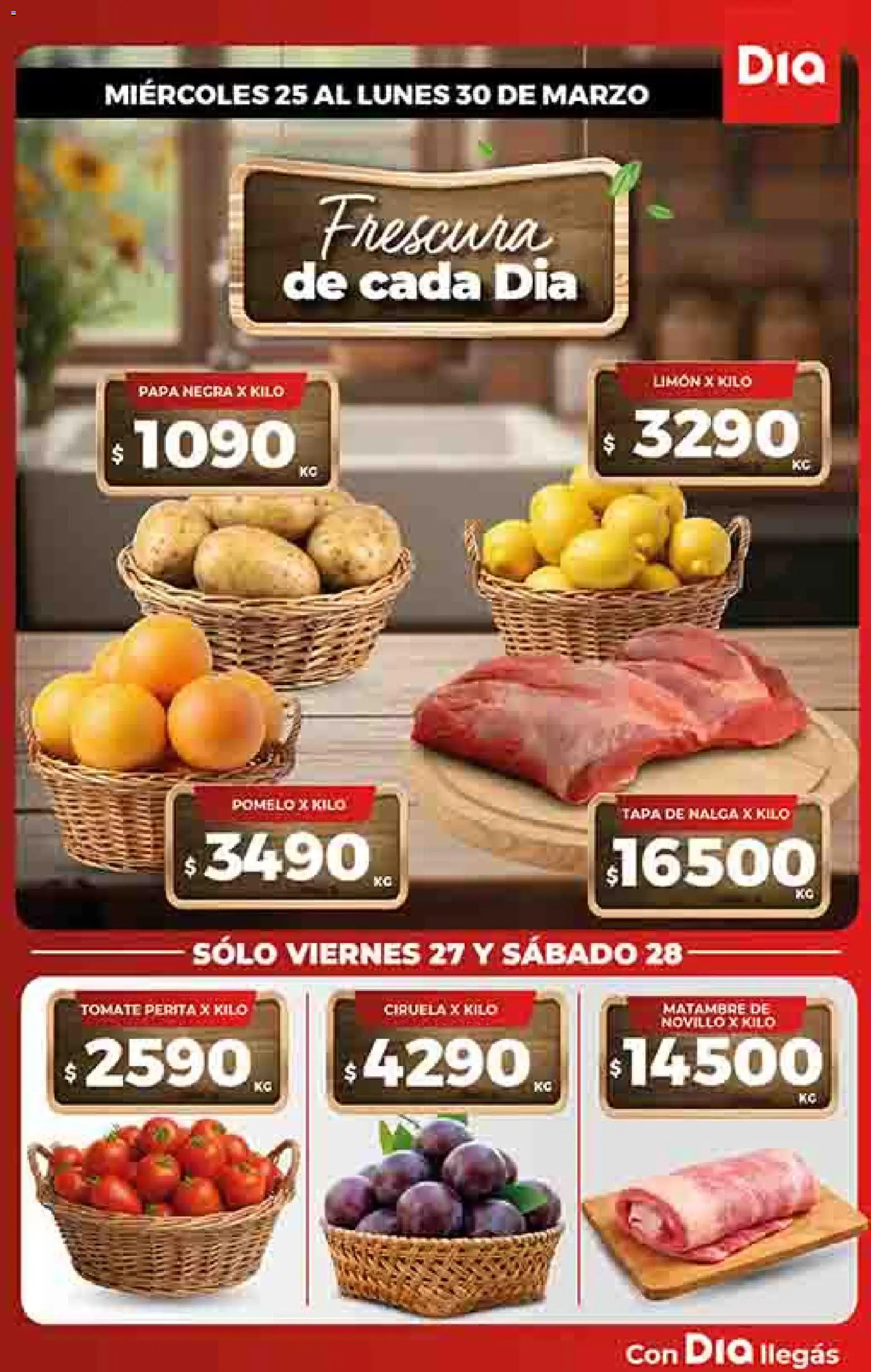 Supermercado DIA Ofertas │ válido desde el 25.03.2026 | Página: 14 | Productos: Papa, Tomate, Limón, Pomelo