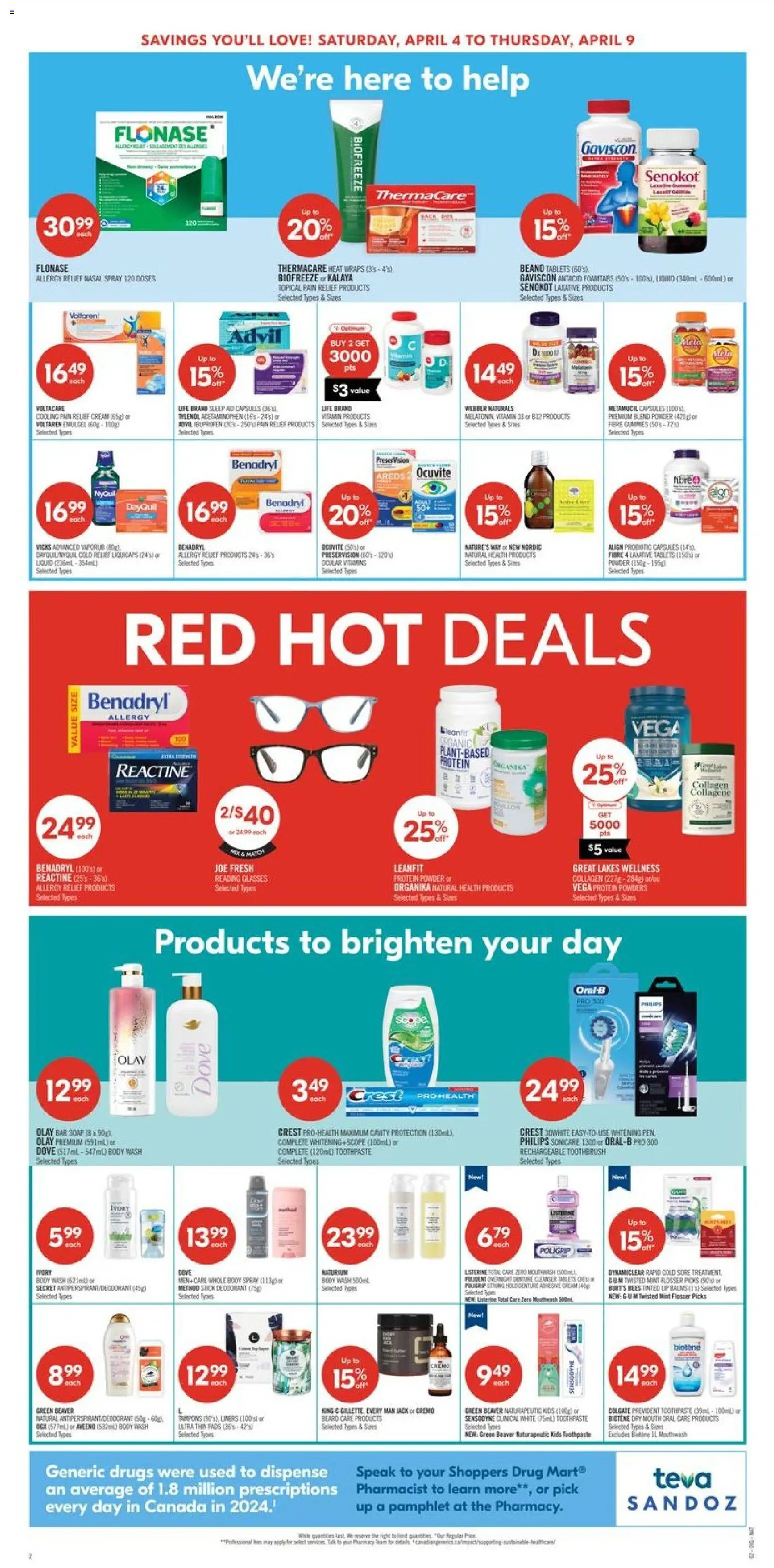 Shoppers flyer valid from 03.04.2026 | Page: 6 | Products: Soap, Body wash, Deodorant, Mouthwash