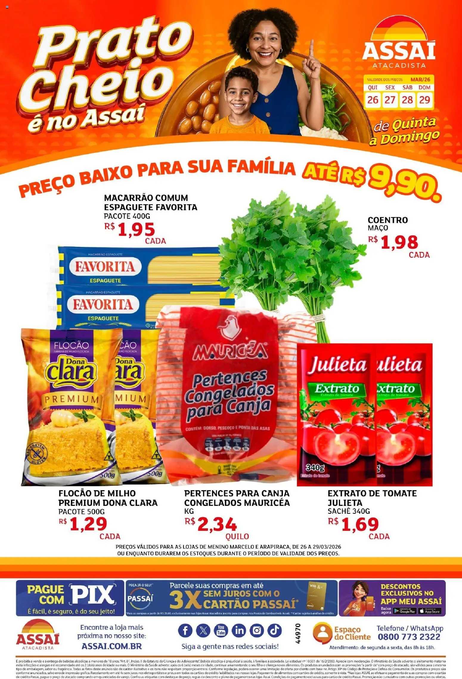 Assaí Atacadista Folheto - válido de 26.03.2026 | Página: 1 | Produtos: Pneus, Baixo, Bebida, Pá