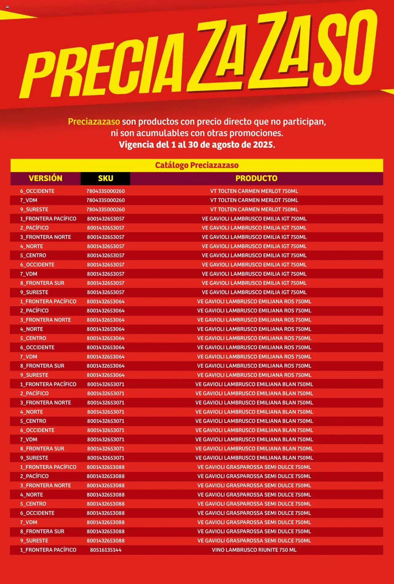 Nuevas ofertas de Soriana válidas en toda la República Mexicana desde el 01.08.2025. ¡Encuentra las mejores ofertas en Soriana - Catálogo Preciazazaso Mercado Nacional! | Página: 22 | Productos: Vino
