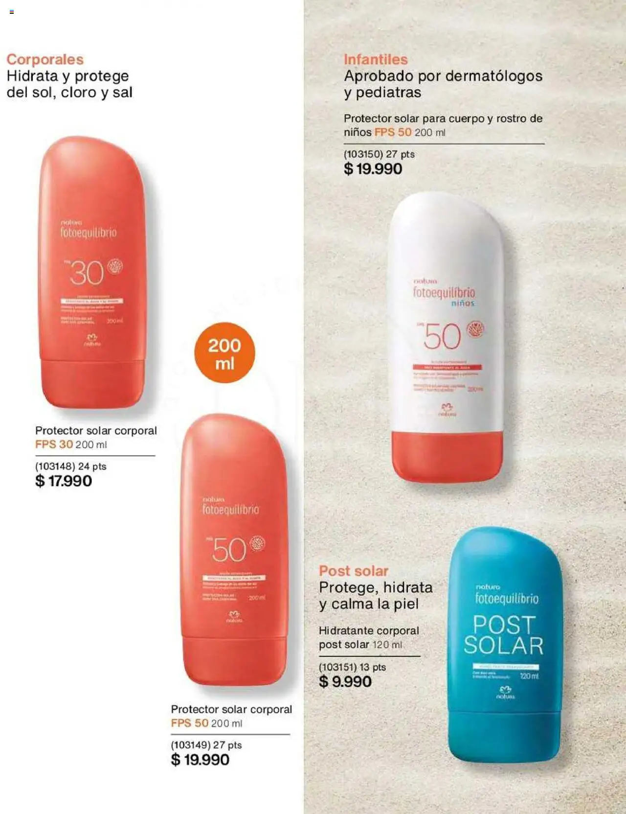 Natura catálogo │ válido desde el 05.07.2025 | Página: 140 | Productos: Sal, Cloro, Protector solar