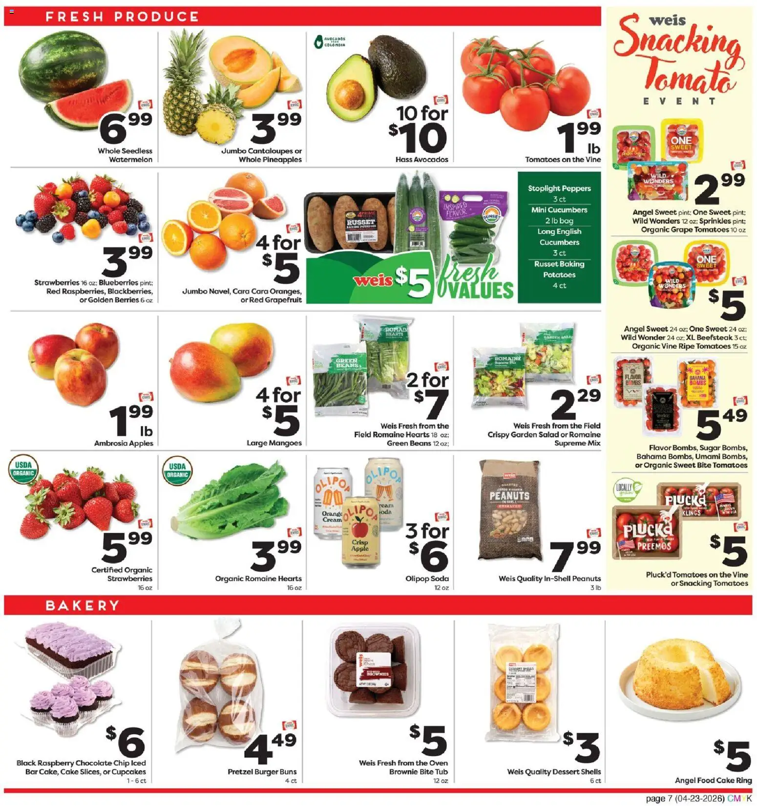 Weis Monthly Ad - valid from 23.04.2026 | Page: 7 | Products: Ring, Grapefruit, Blueberries, The oven