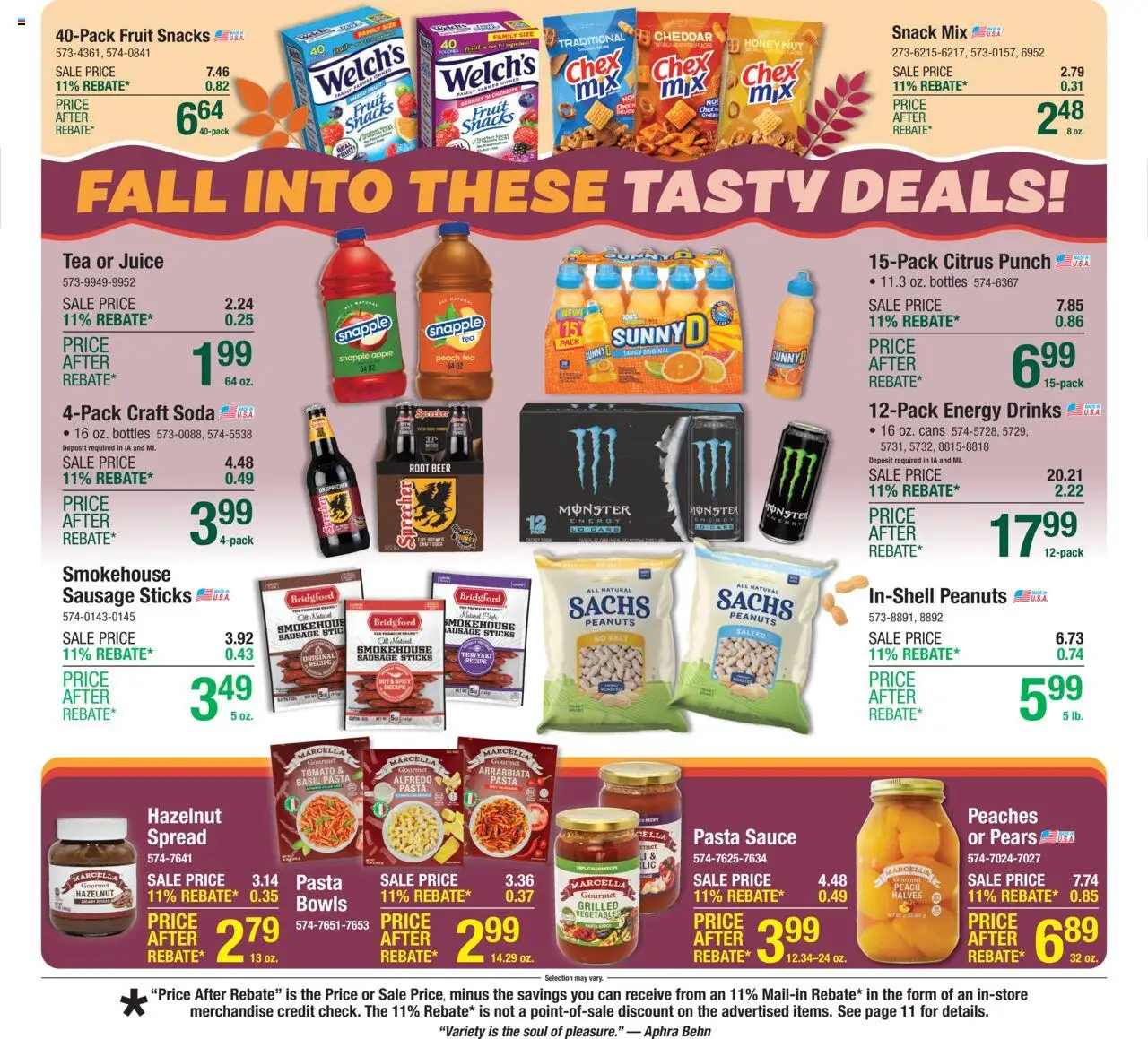 Menards - Weekly Ad - valid from 24.09.2025 | Page: 17 | Products: Cherries, Sauce, Sausage, Peach