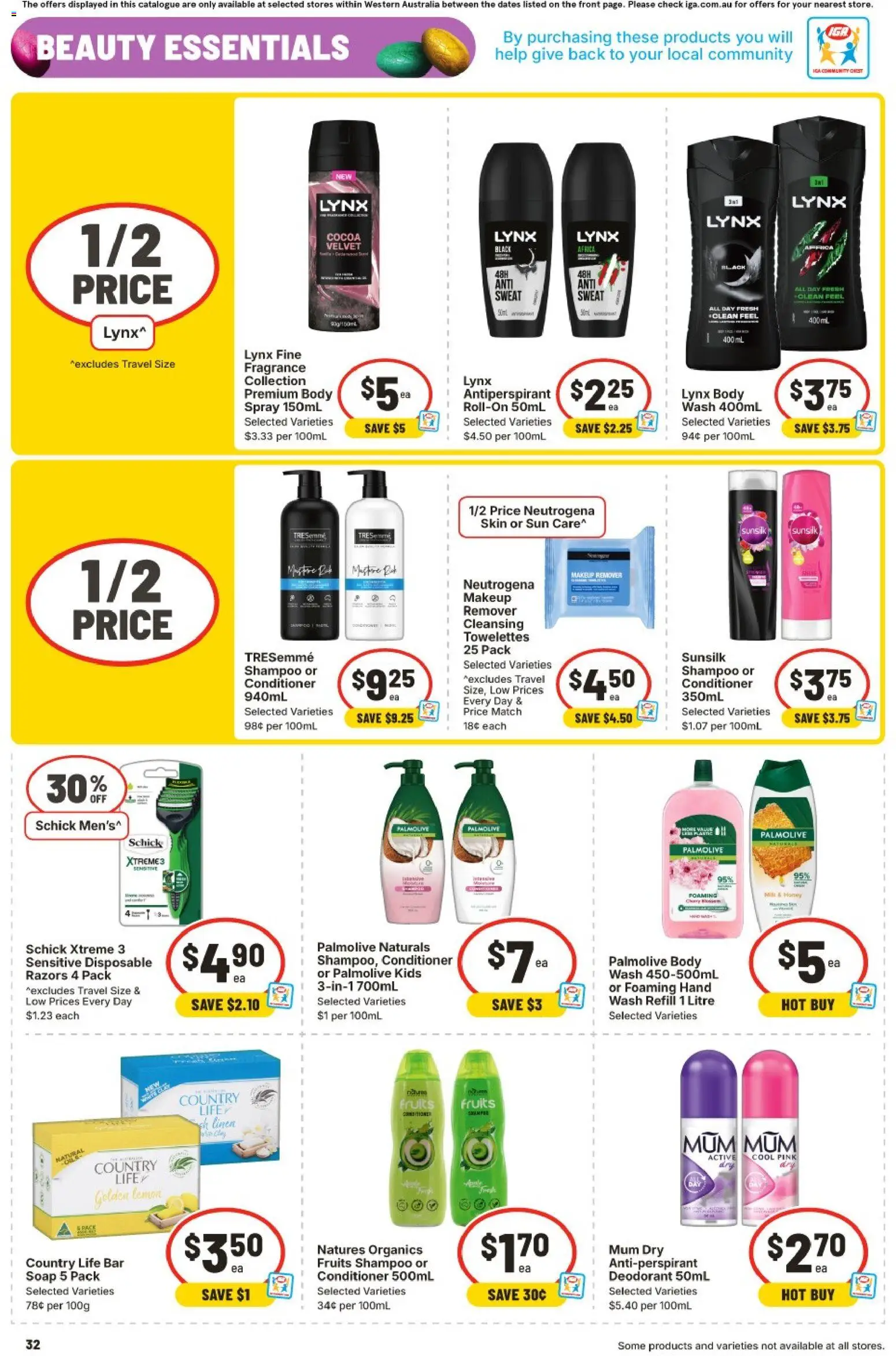 IGA catalogue - valid from 25.03.2026 | Page: 32 | Products: Cocoa, Soap, Antiperspirant, Lemon