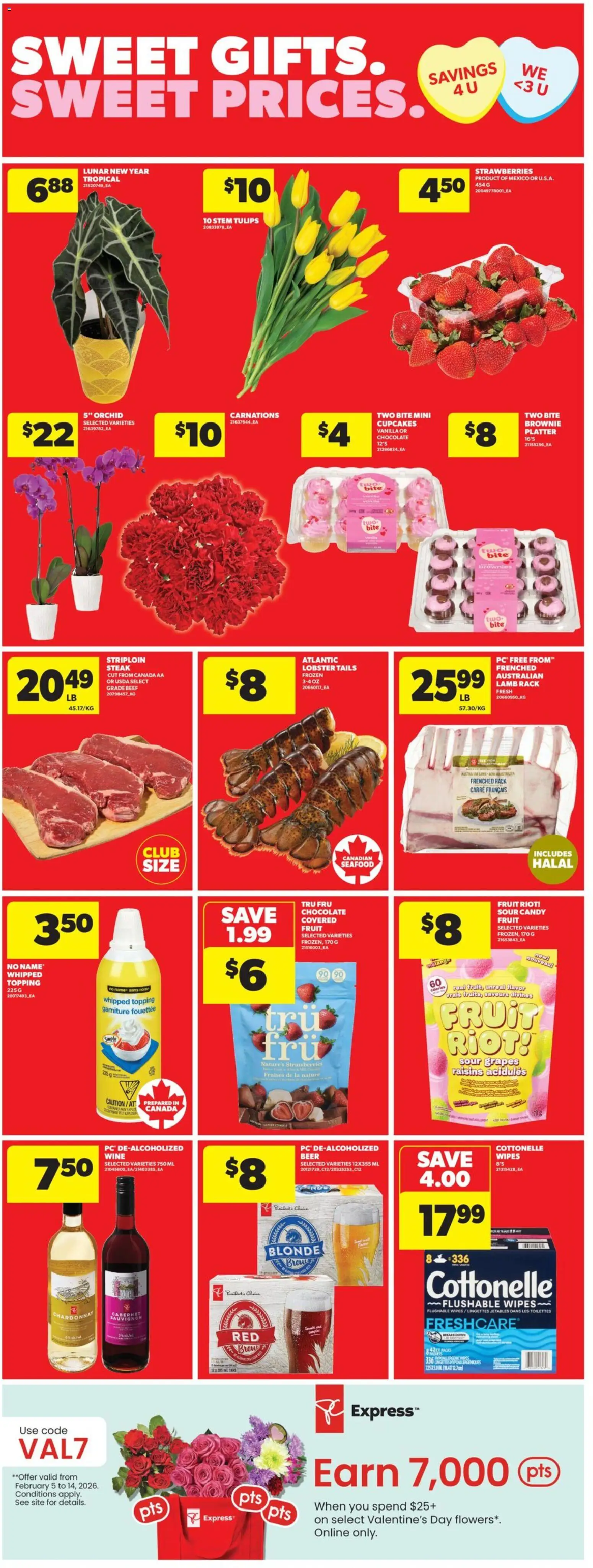 Real Canadian Superstore flyer valid from 05.02.2026 | Page: 10 | Products: Beef, Strawberries, Chocolate, Beer