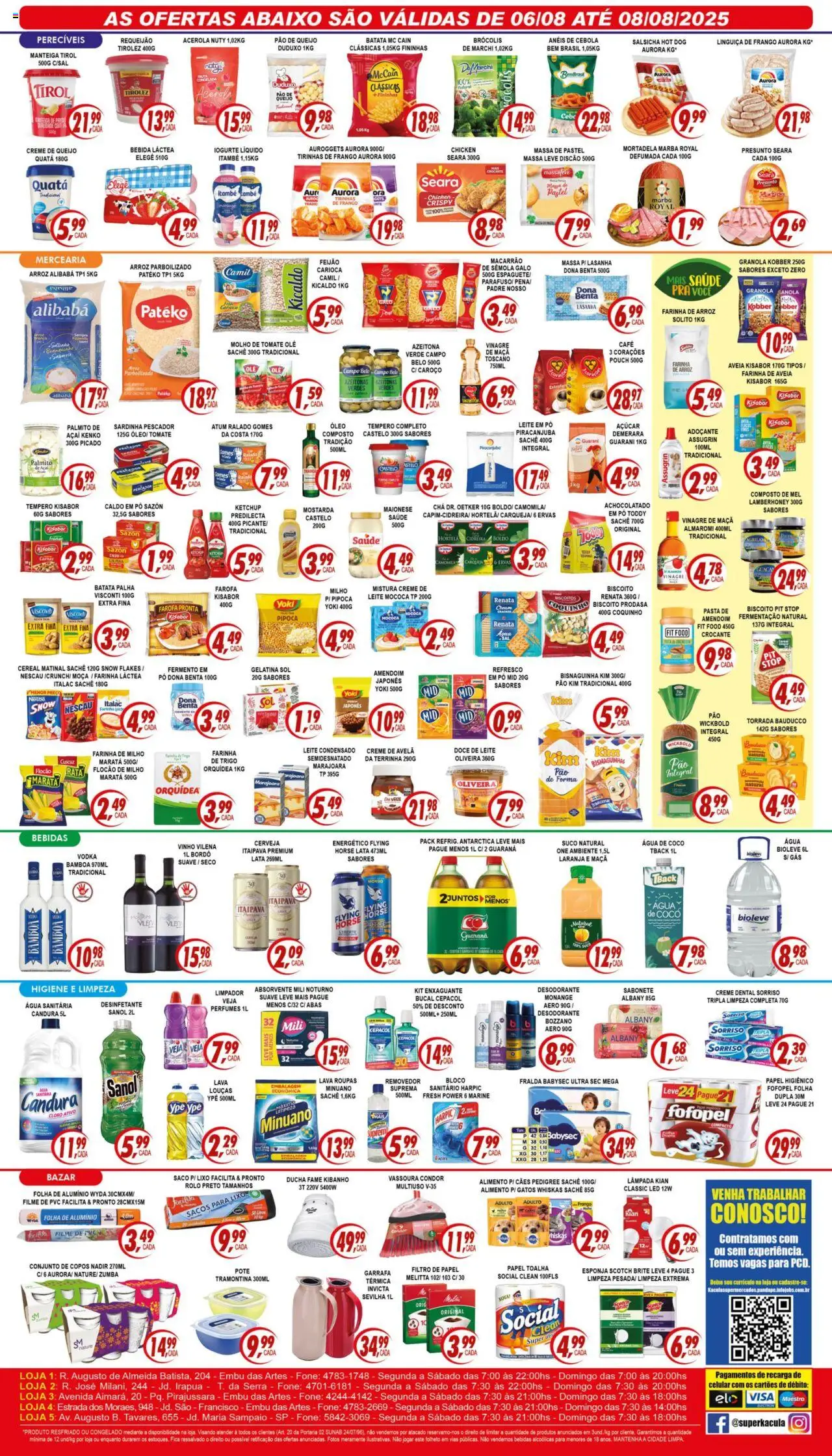 Kaçula Folheto - válido de 06.08.2025 | Página: 2 | Produtos: Água de coco, Iogurte, Macarrão, Papel higiênico