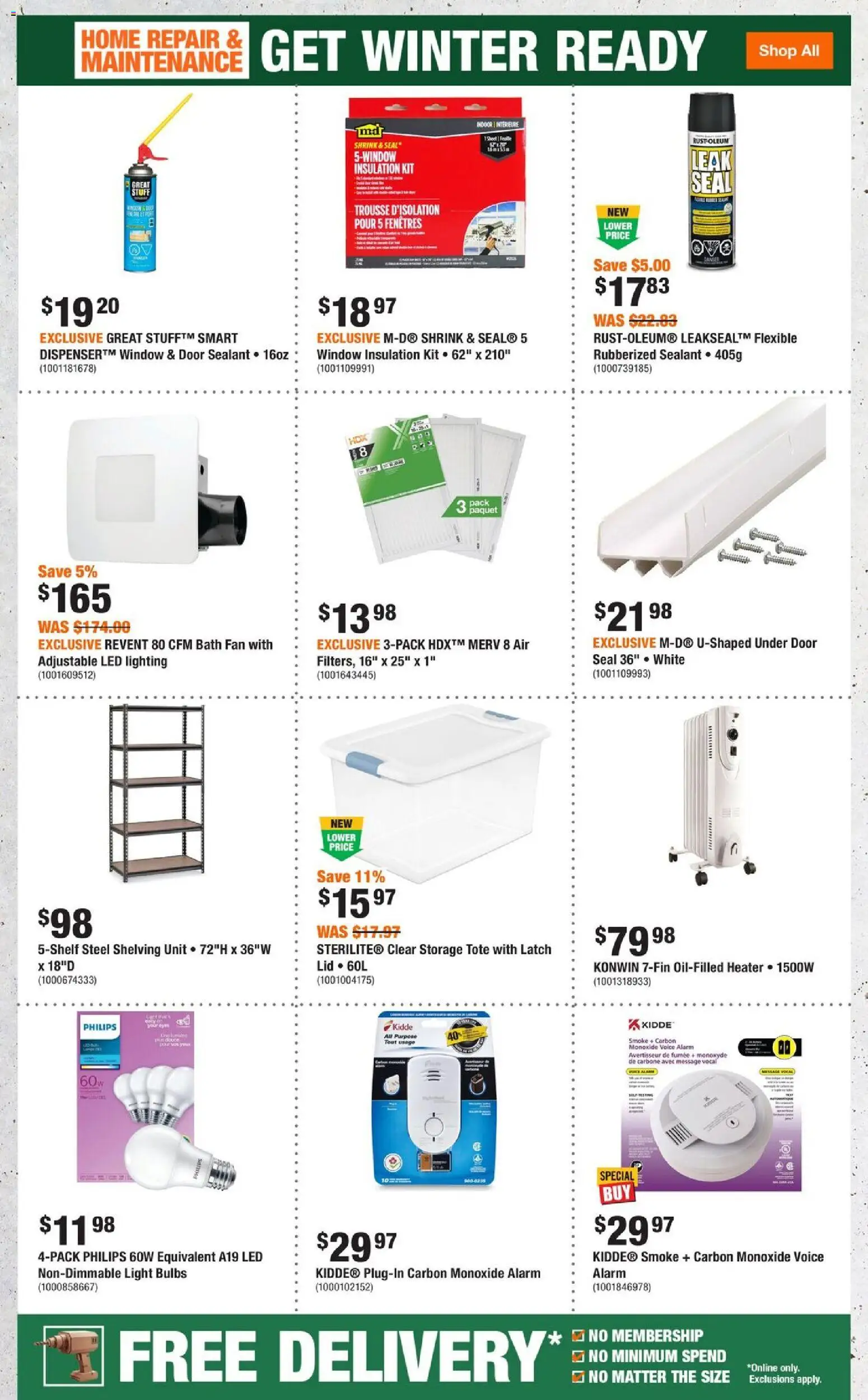 Home Depot flyer valid from 23.10.2025 | Page: 5 | Products: Fan, Bath