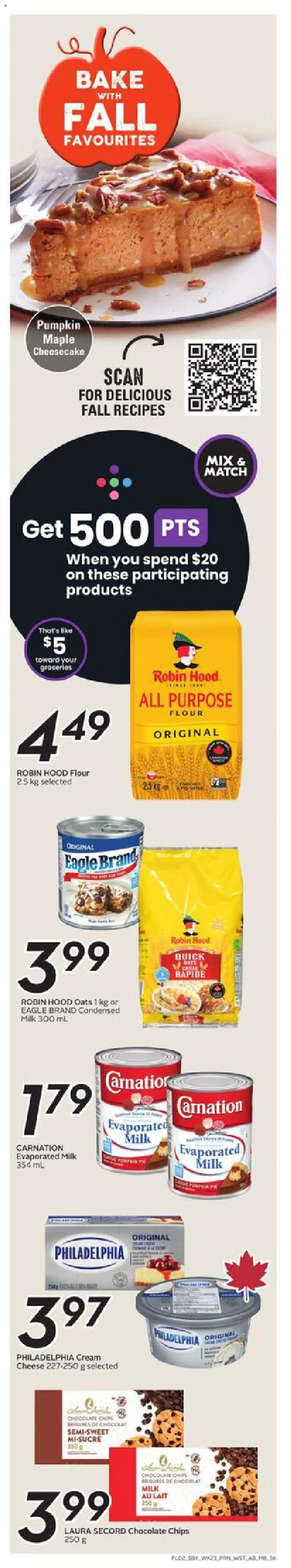 Safeway flyer valid from 02.10.2025 | Page: 3 | Products: Chips, Cream, Milk, Pumpkin