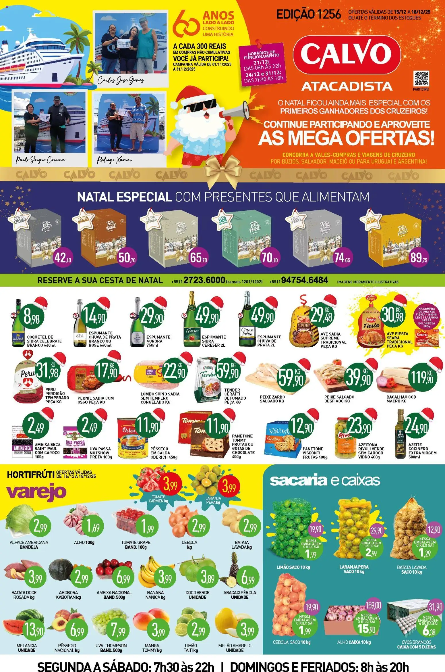 Calvo Atacadista Folheto - válido de 15.12.2025 | Página: 1 | Produtos: Caixa, Chocolate, Abacaxi, Bandeja