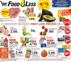 Preview of Food 4 Less weekly ads valid from 08.10.2025
