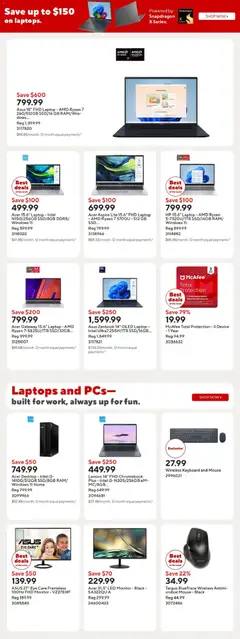 Preview of Staples weekly flyer / circulaire from shop Staples valid from 03.04.2026 | Page: 6 | Products: Monitor, Mouse, Keyboard