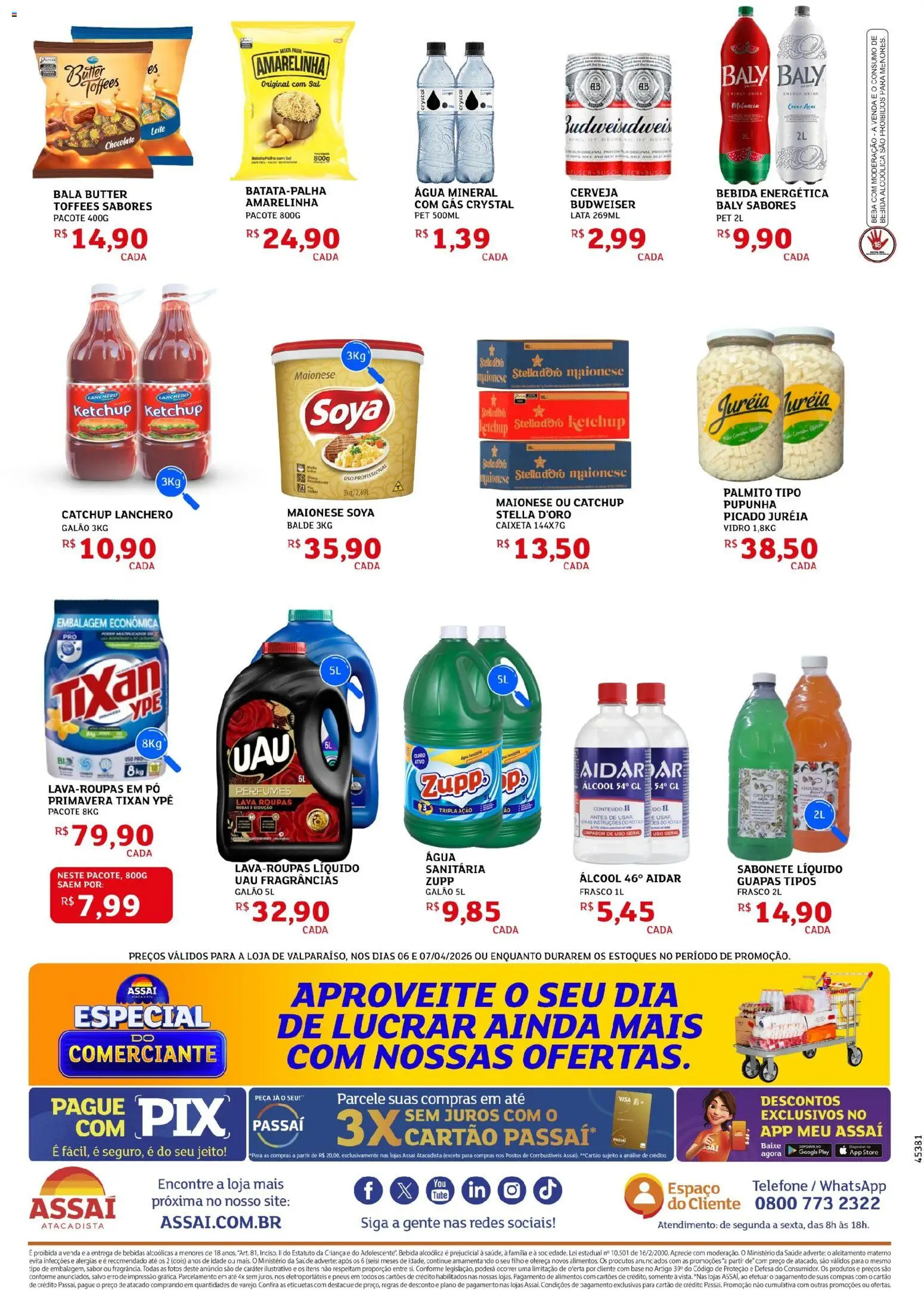 Assaí Atacadista Folheto - válido de 06.04.2026 | Página: 2 | Produtos: Base, Roupas, Ketchup, Batata palha