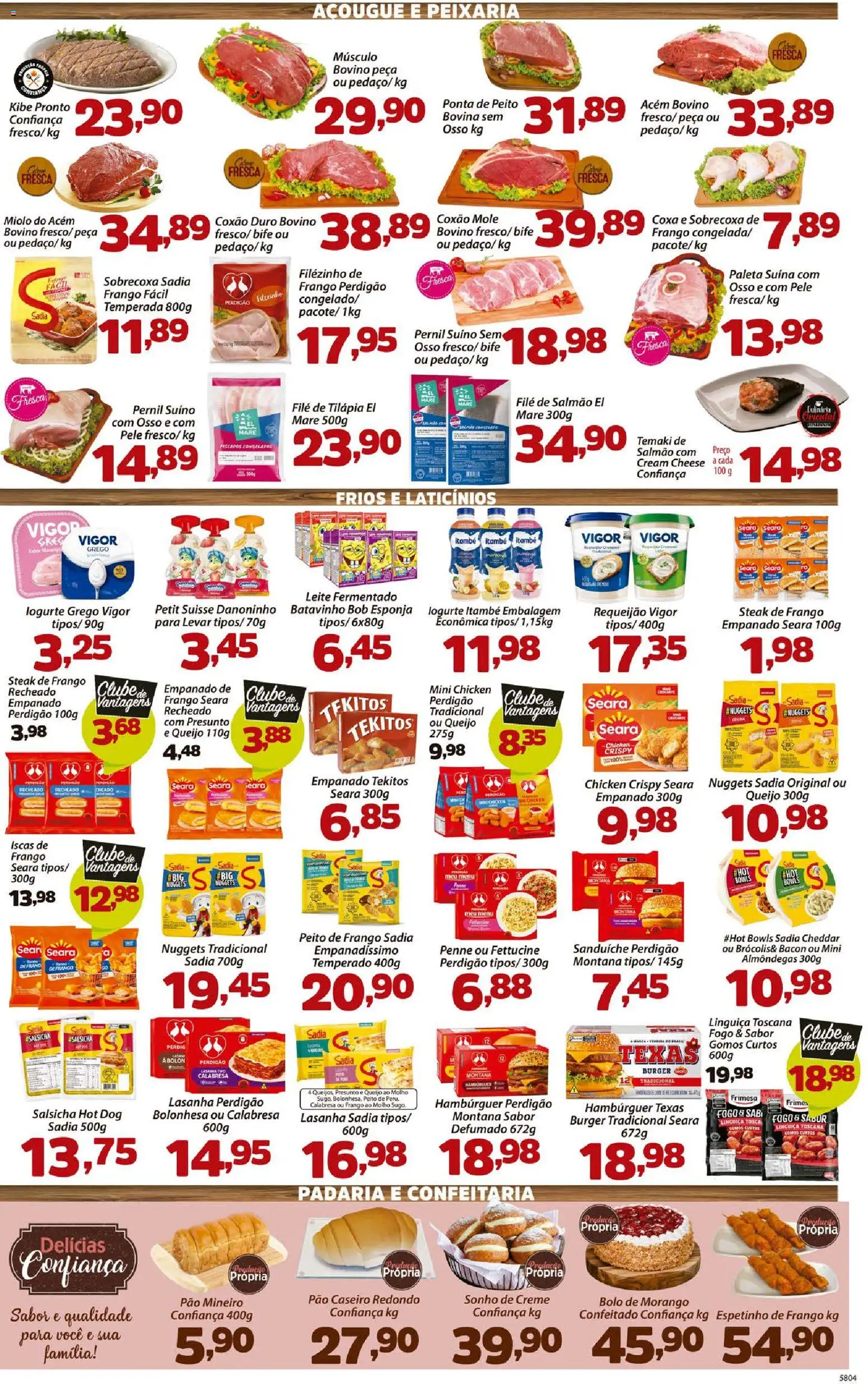 Confiança Folheto - válido de 13.01.2026 | Página: 3 | Produtos: Linguiça, Leite, Presunto, Bolo