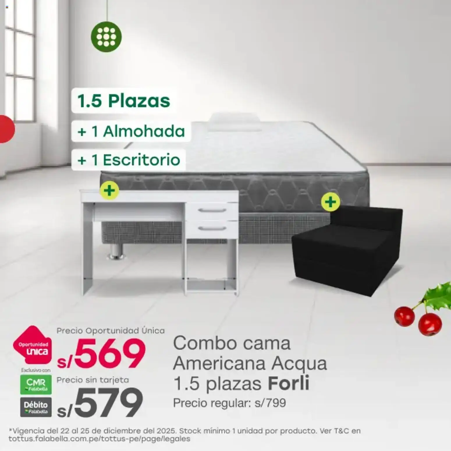 Catálogo Tottus válido desde 22.12.2025 | Página: 4 | Productos: Cama, Almohada