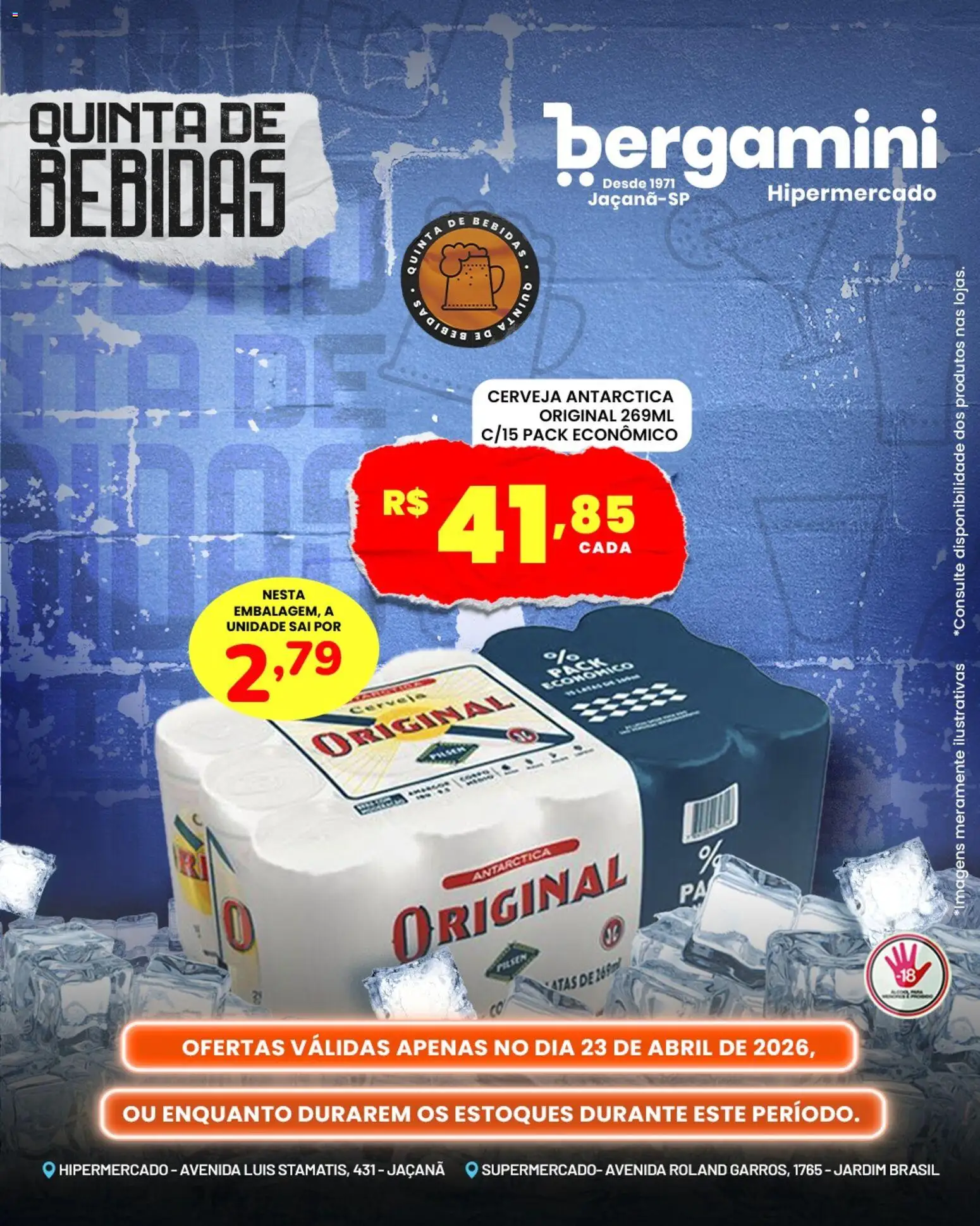 Supermercado Bergamini Folheto - válido de 23.04.2026 | Página: 1 | Produtos: Cerveja