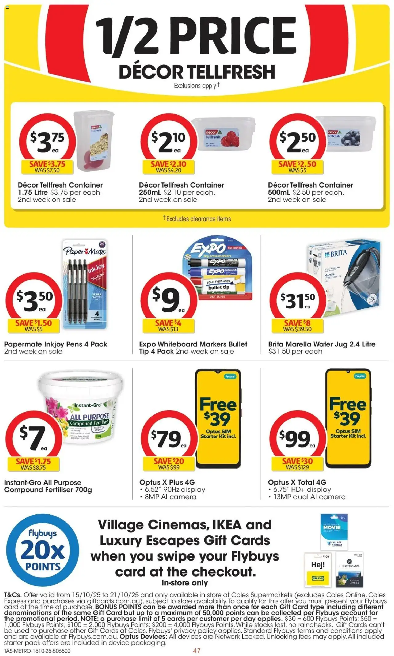 Coles catalogue - valid from 15.10.2025 | Page: 47 | Products: Decor, Water, Device, Camera