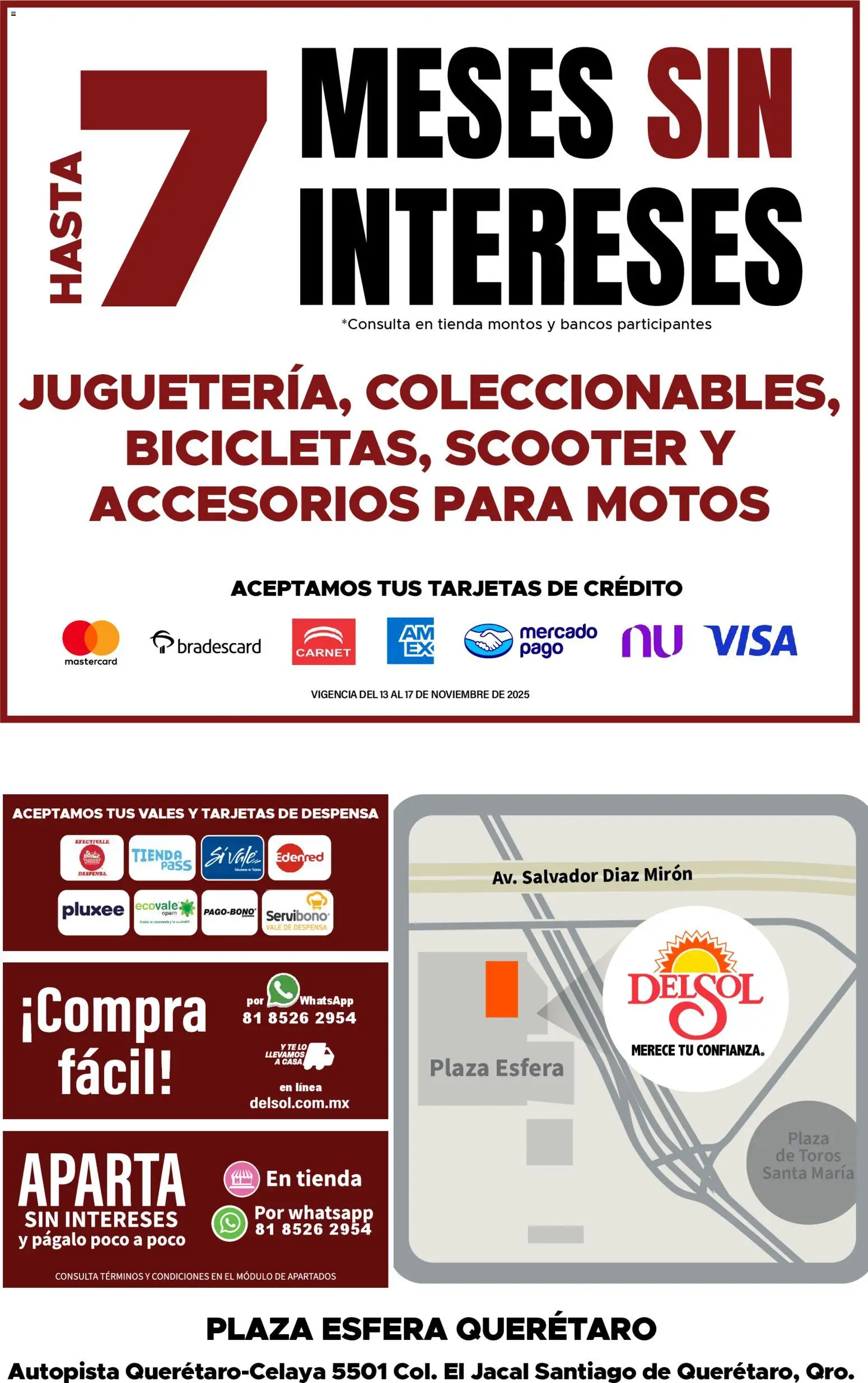 Nuevas ofertas de Del Sol y Woolworth válidas en toda la República Mexicana desde el 13.11.2025. ¡Encuentra las mejores ofertas en Del Sol y Woolworth catálogo Apertura Querétaro Esfera 1201! | Página: 58 | Productos: Scooter, Despensa, Té