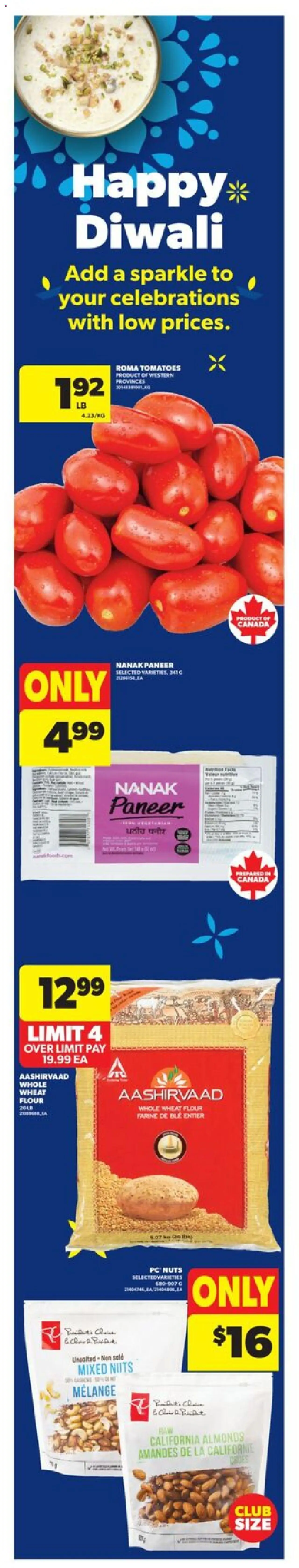Real Canadian Superstore flyer valid from 18.09.2025 | Page: 5 | Products: Nuts, PC, Tomatoes
