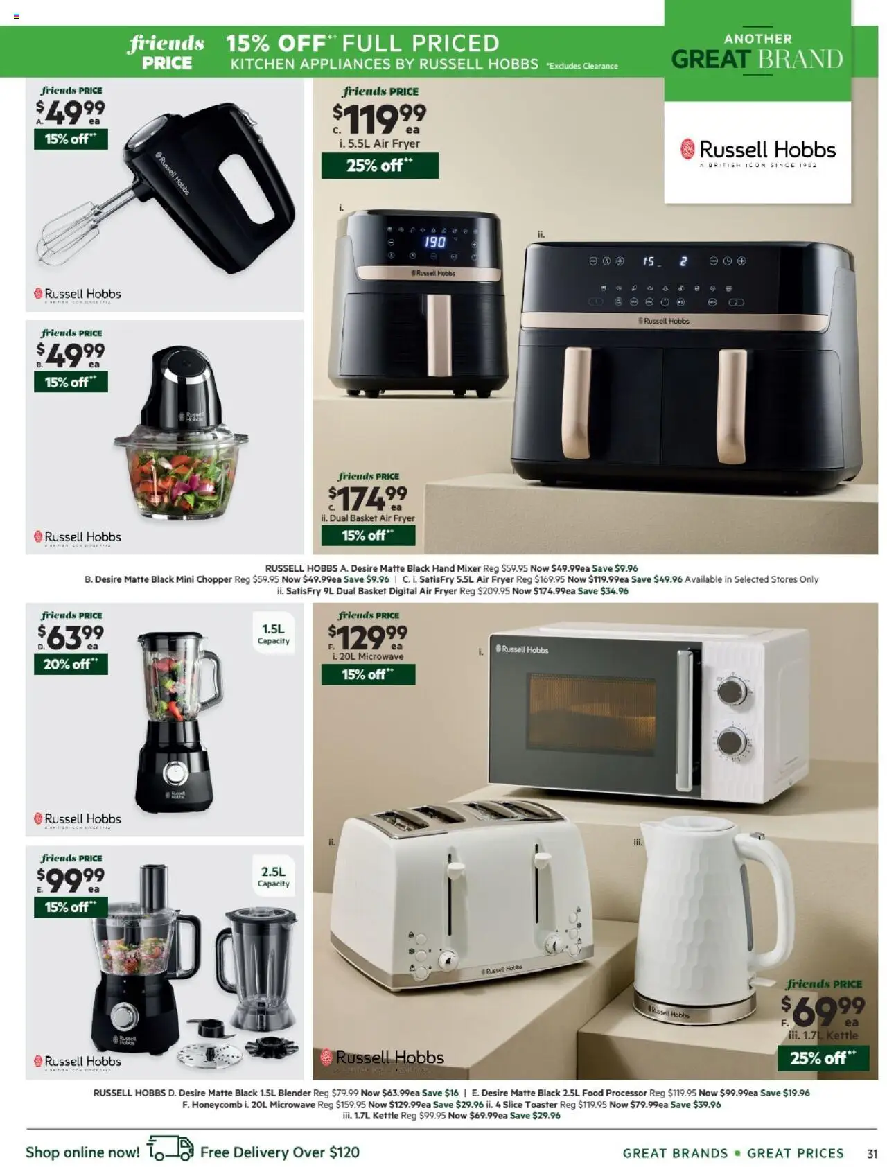 Harris Scarfe catalogue - valid from 13.10.2025 | Page: 31 | Products: Basket, Mixer, Food processor, Toaster