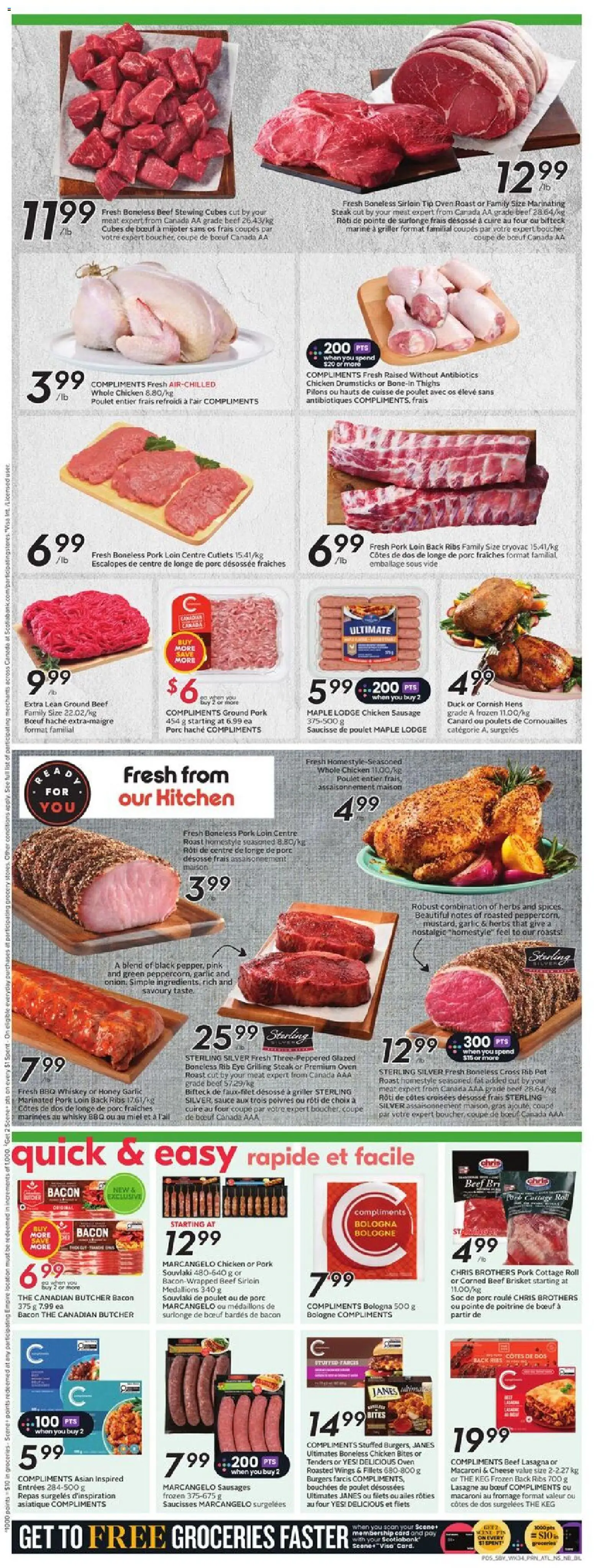Sobeys flyer valid from 18.12.2025 | Page: 8 | Products: Beef, Oven, Cheese, Pork