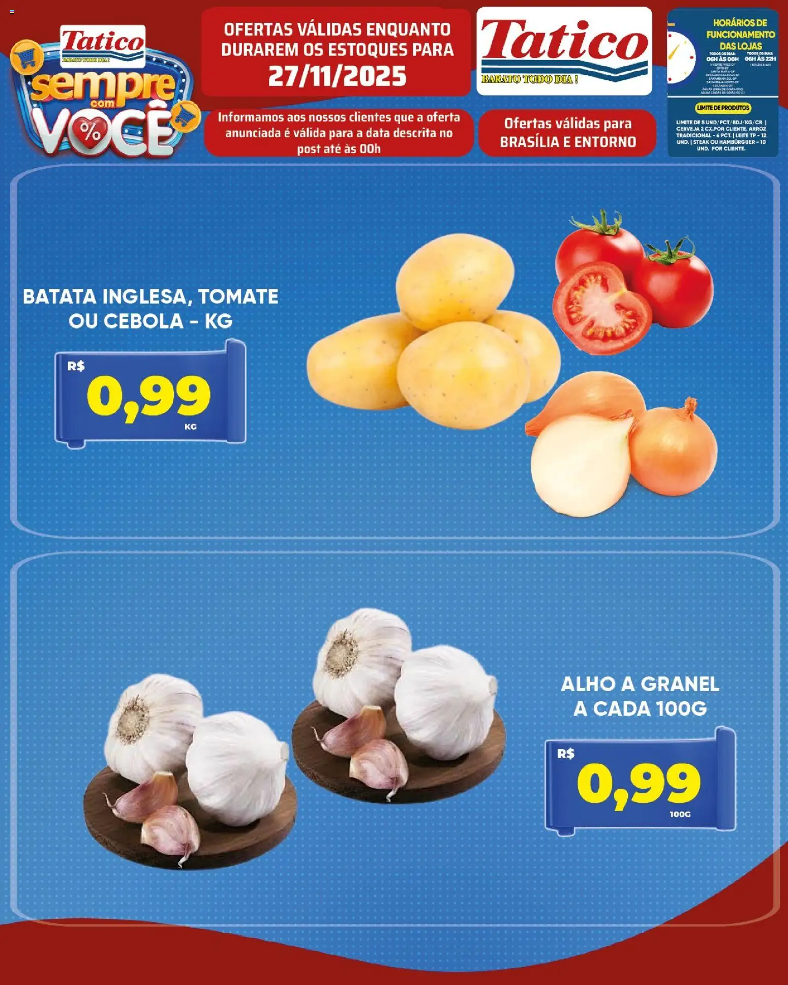 Tatico Folheto - válido de 27.11.2025 | Página: 13 | Produtos: Alho, Cebola, Leite, Arroz