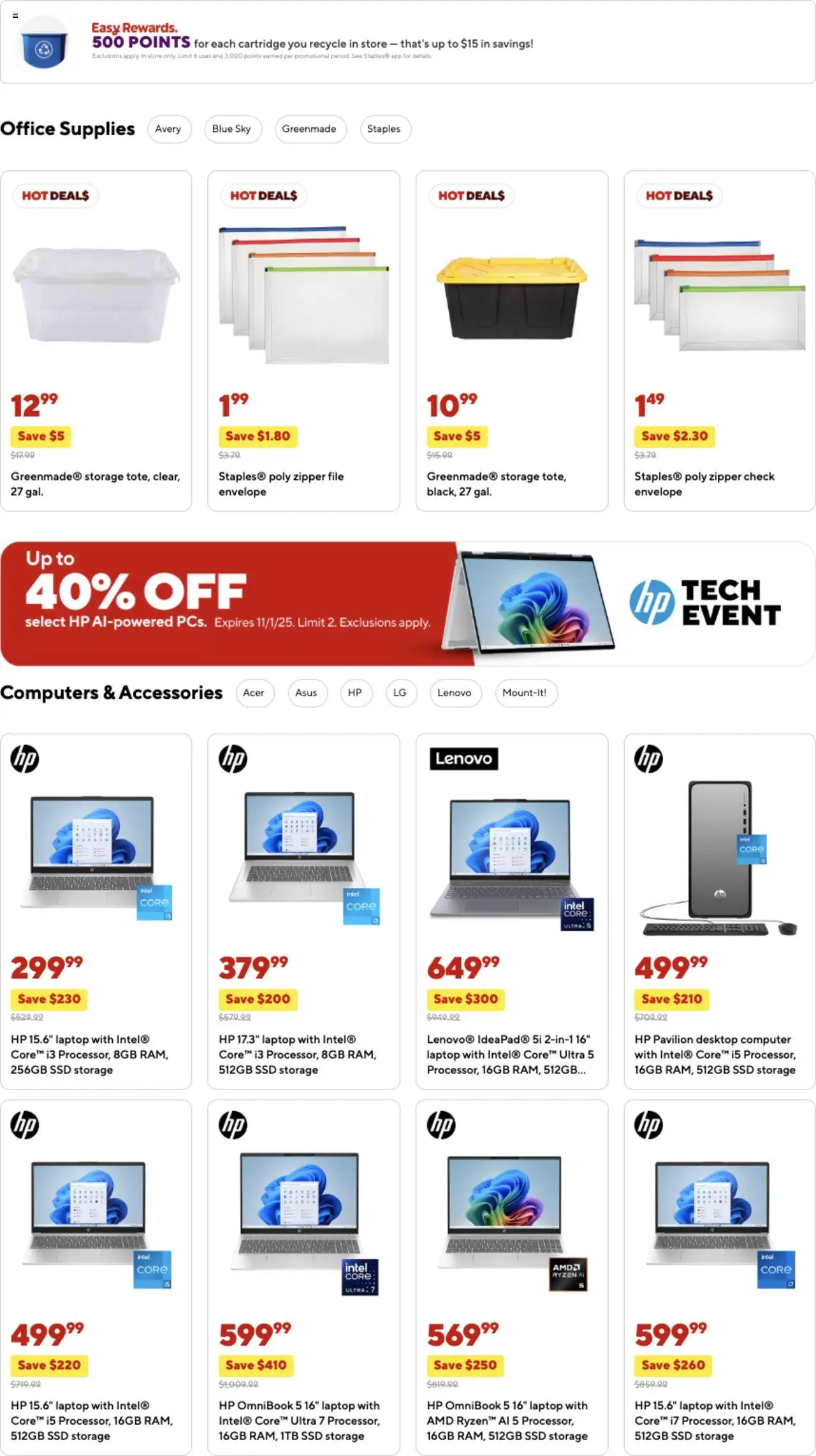 Staples Weekly Ad - valid from 21.09.2025 | Page: 5 | Products: Computer, Laptop, Desktop, SSD