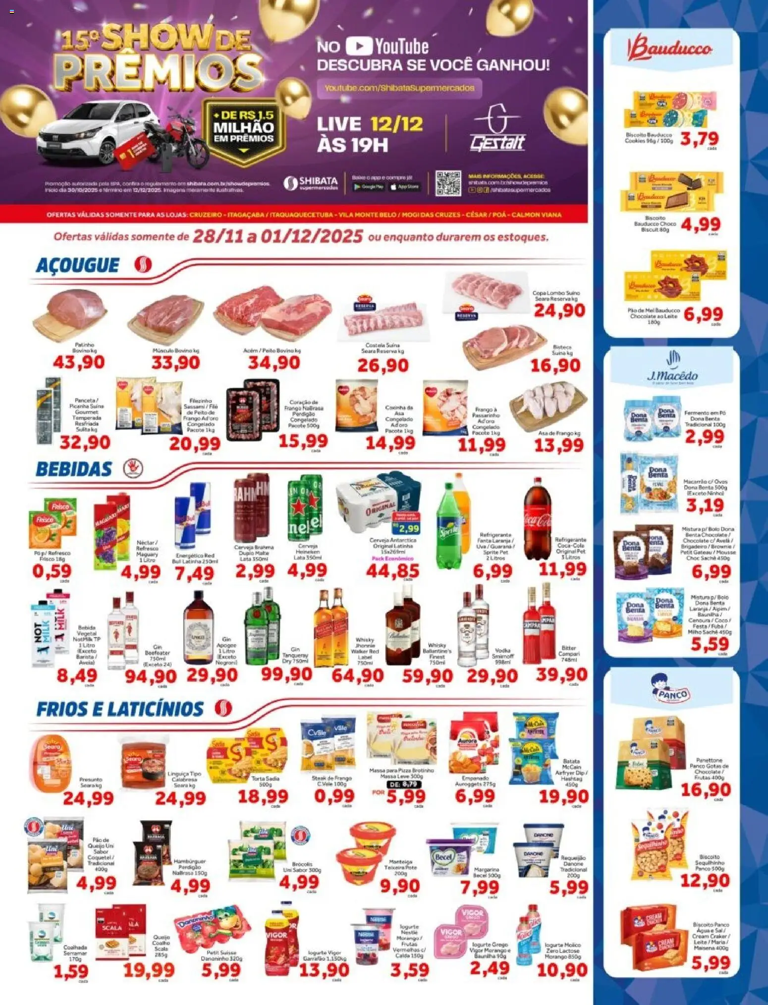 Shibata Folheto - válido de 28.11.2025 | Página: 1 | Produtos: Frisco, Copa, Massa, Cenoura