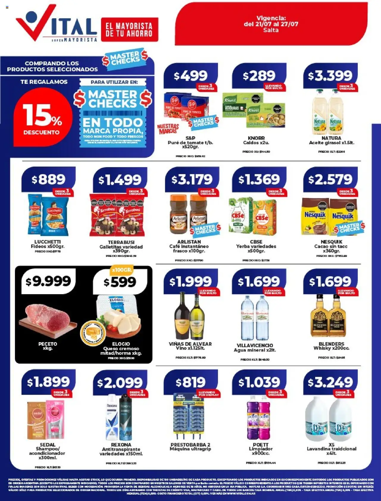 Vital ofertas - Salta │ válido desde el 21.07.2025 | Página: 1 | Productos: Whisky, Antitranspirante, Tomate, Cacao