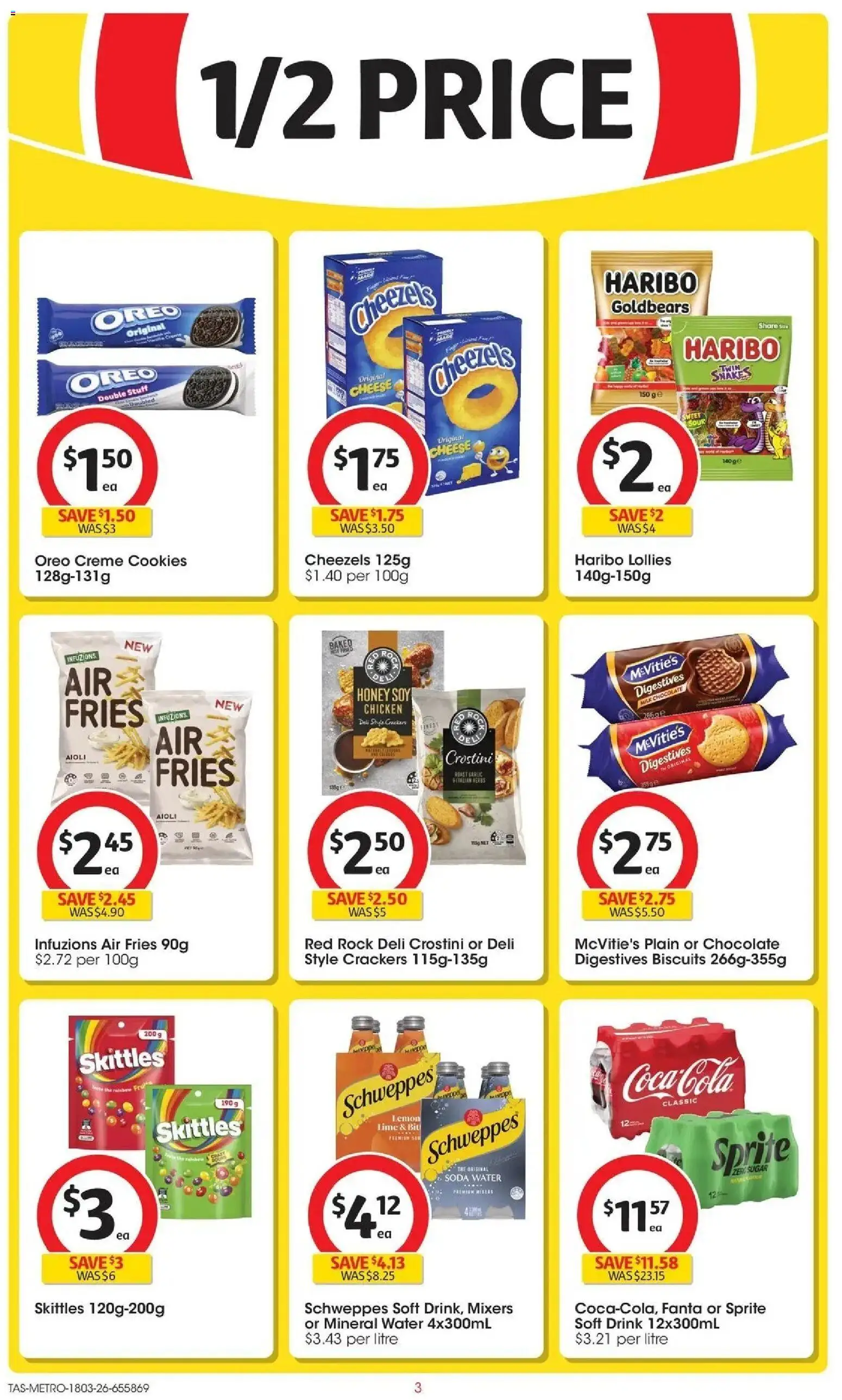 Coles catalogue - valid from 18.03.2026 | Page: 3 | Products: Honey, Biscuits, Water, Lime