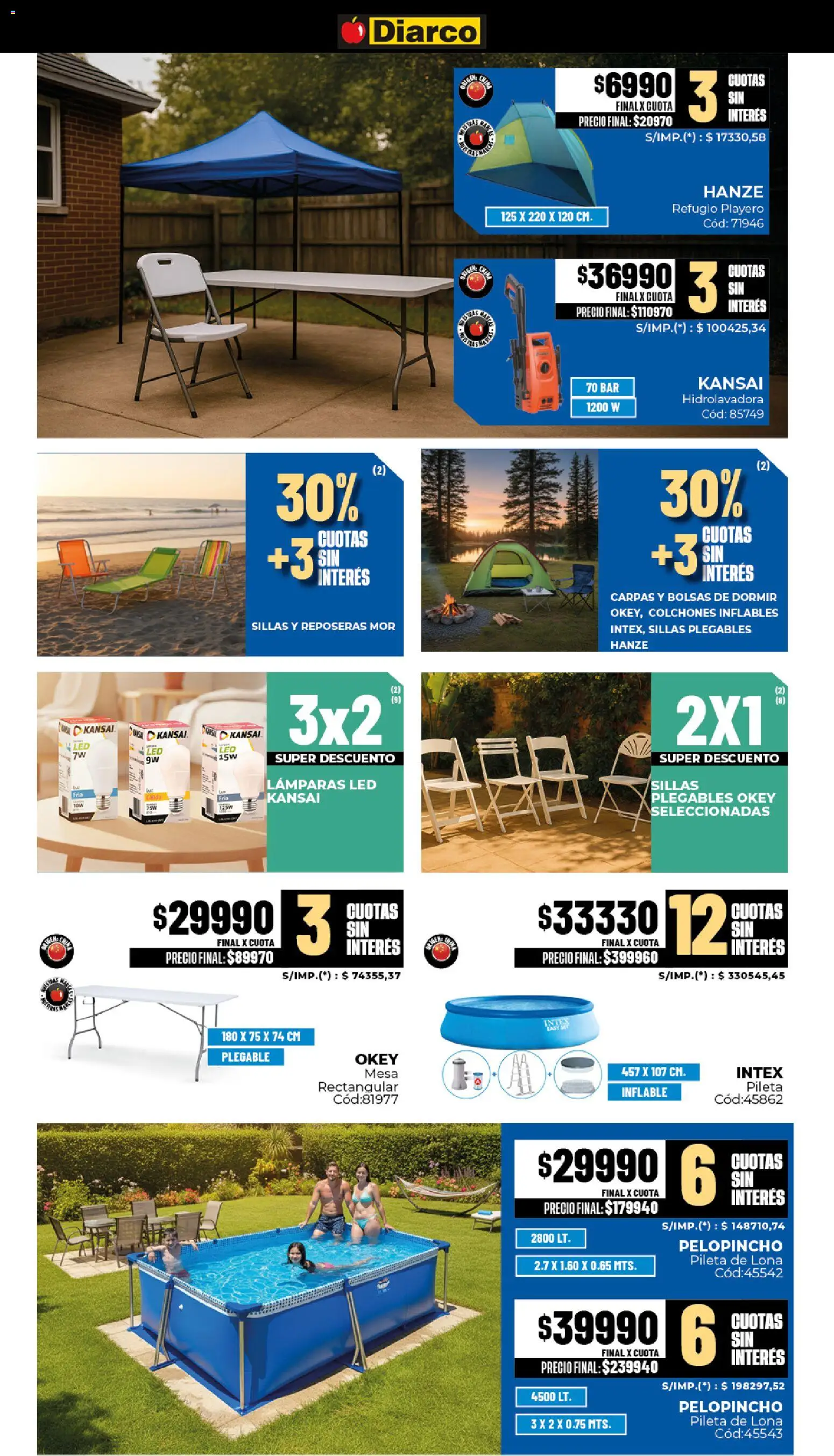 Diarco - Ofertas Interior │ válido desde el 15.12.2025 | Página: 23 | Productos: Lona, Mesa, Pileta, Hidrolavadora