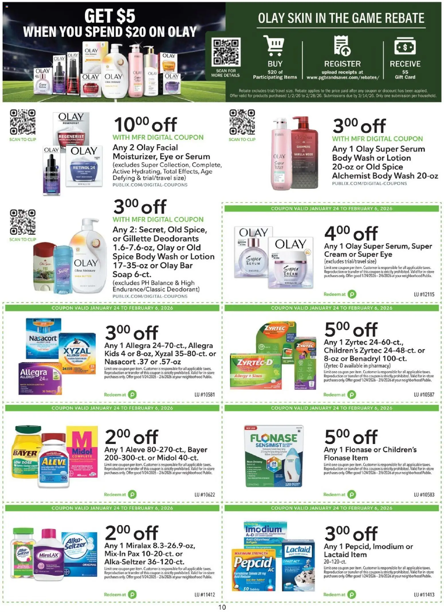 Publix Extra Savings - valid from 24.01.2026 | Page: 10 | Products: Soap, Deodorant, Cream, Game