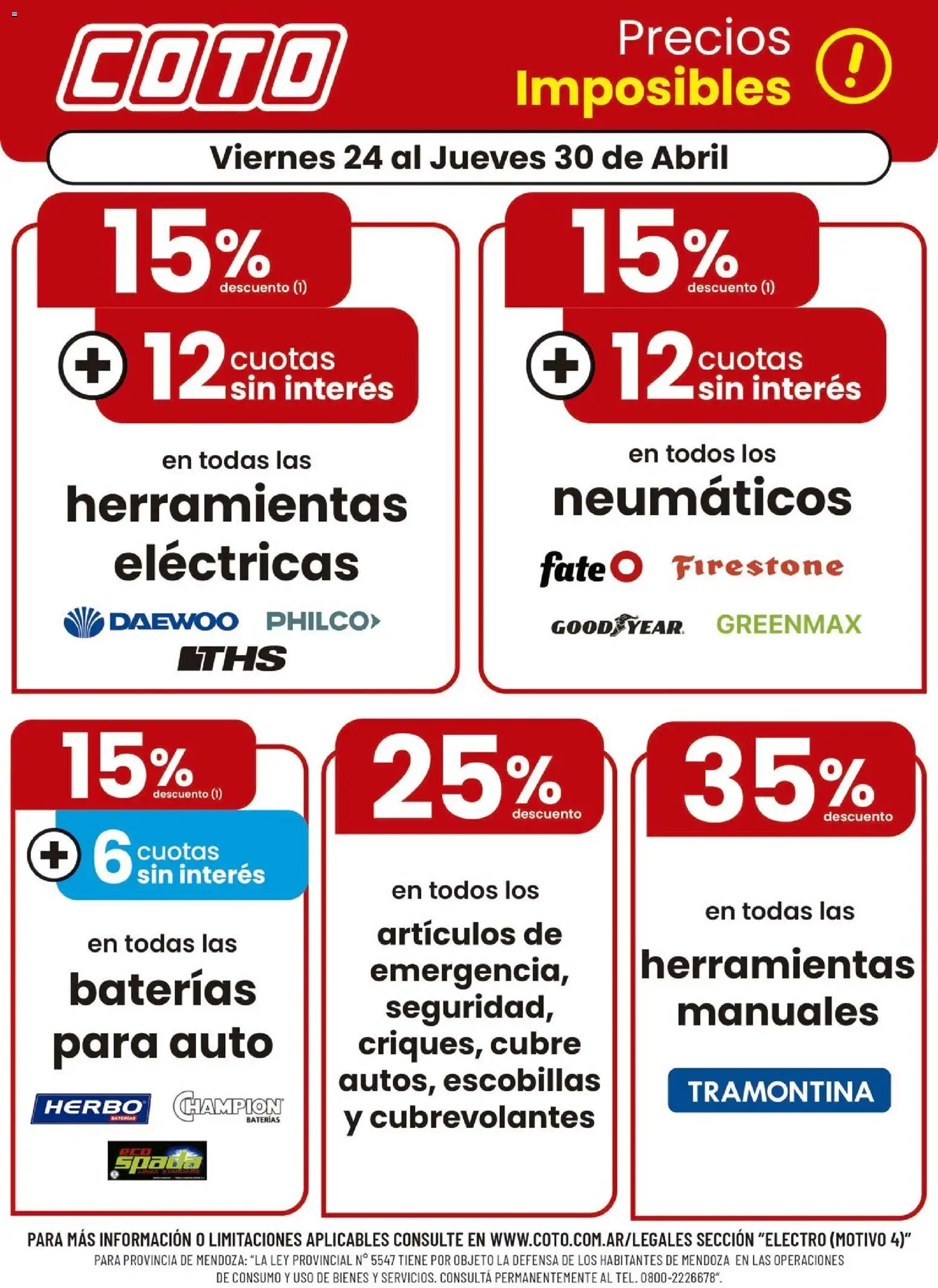 Coto - Electro Motivo │ válido desde el 24.04.2026 | Página: 1 | Productos: Neumáticos